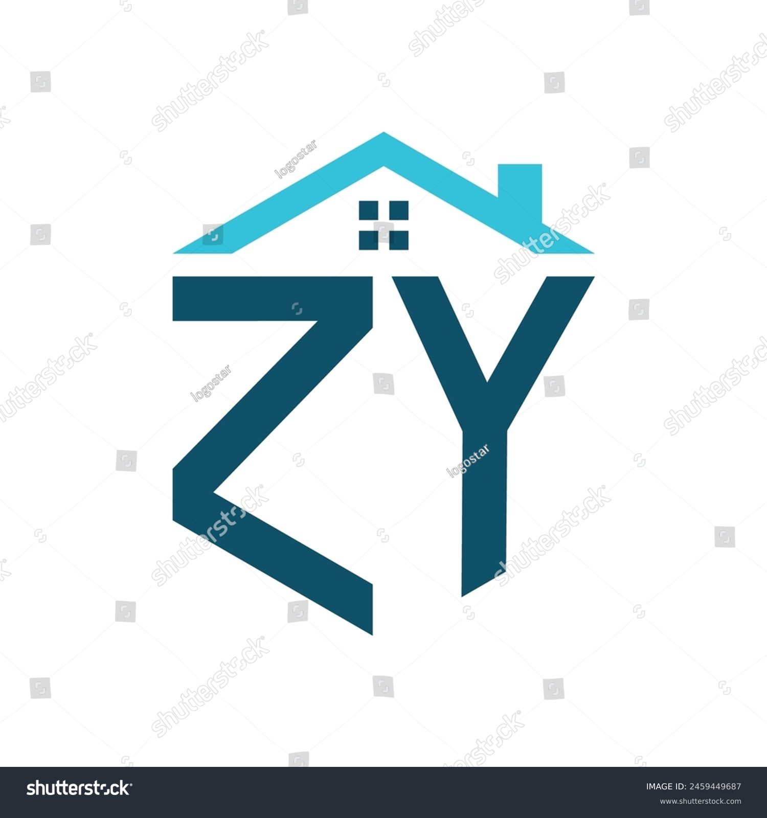 Zy House Logo Design Template Letter Zy Logo Royalty Free Stock