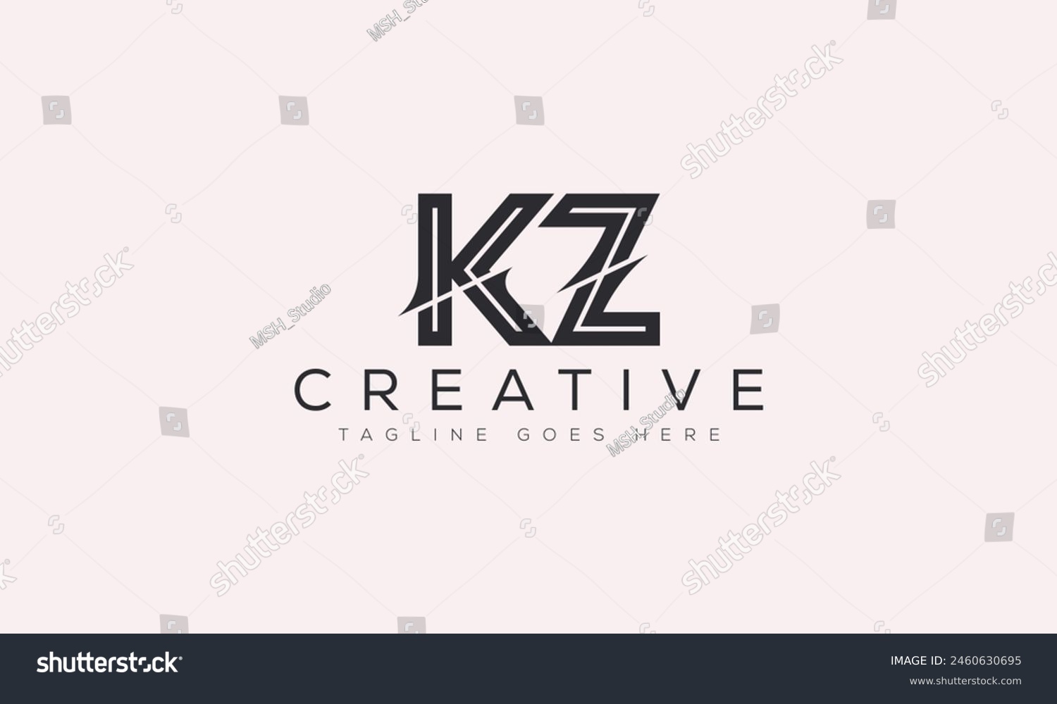 Letter Kz Logo Design Template Vector Royalty Free Stock Vector