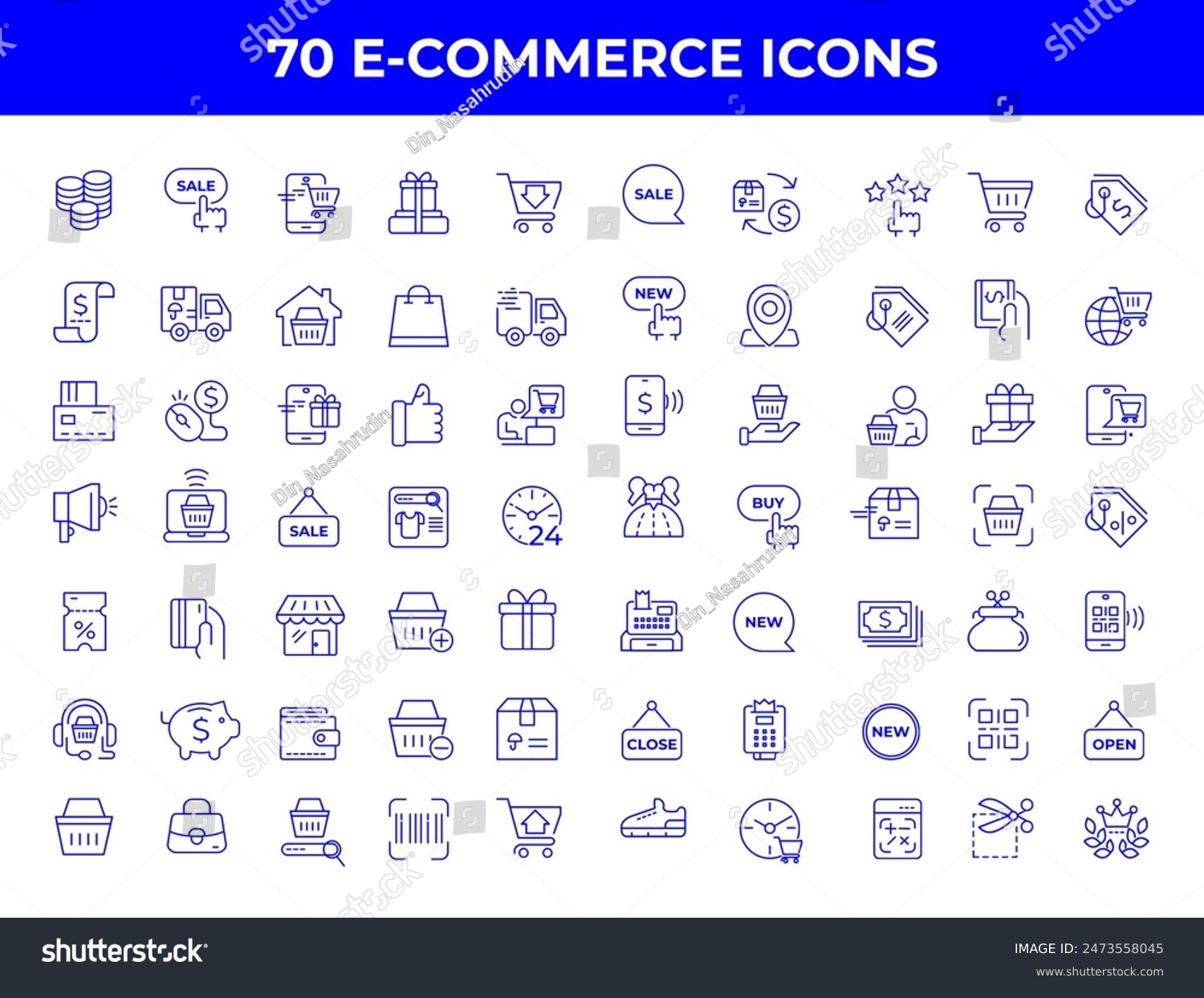 Set Of Line Icons In Linear Style Series E Royalty Free Stock