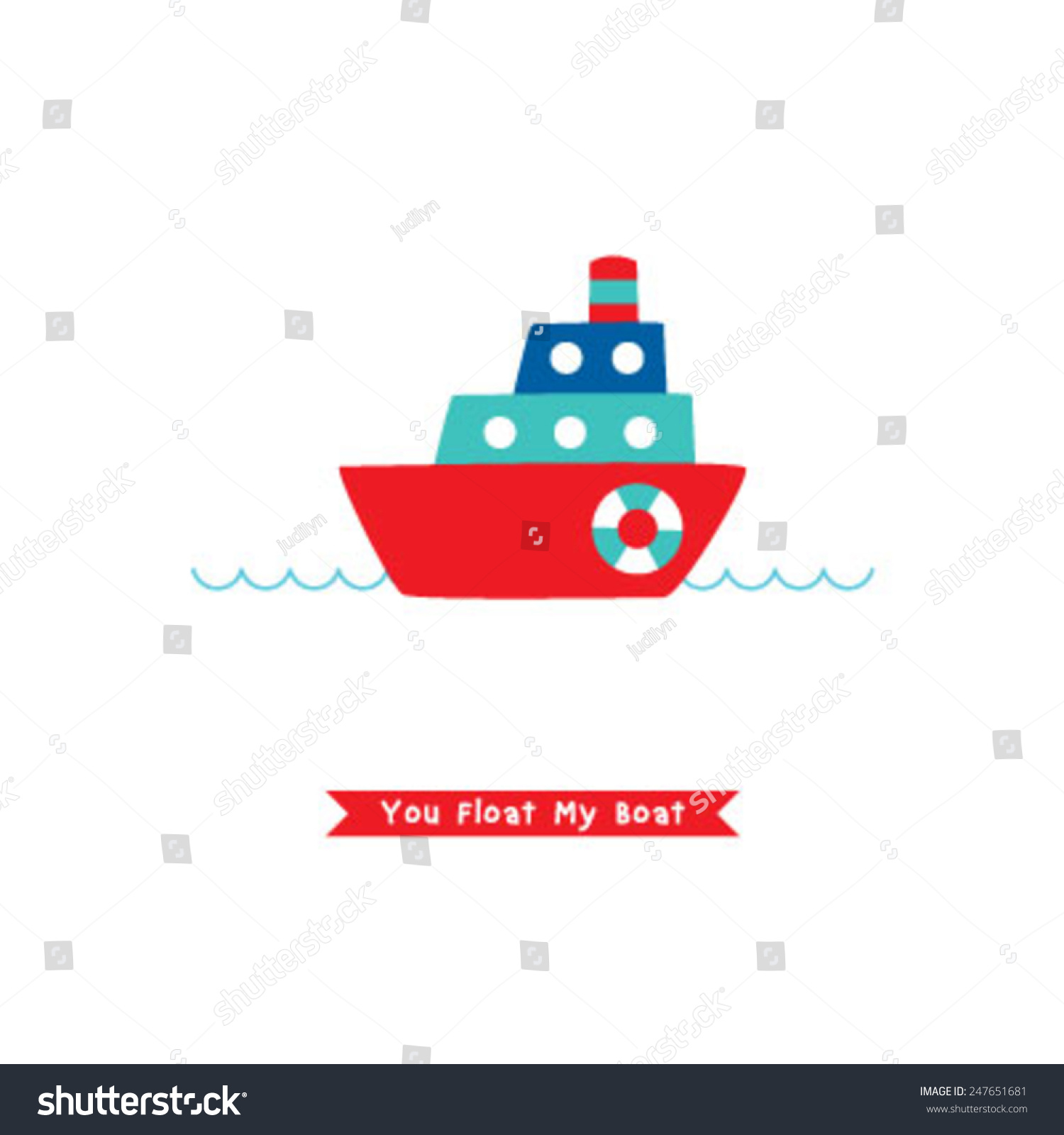 You Float My Boat Vector Card Royalty Free Stock Vector