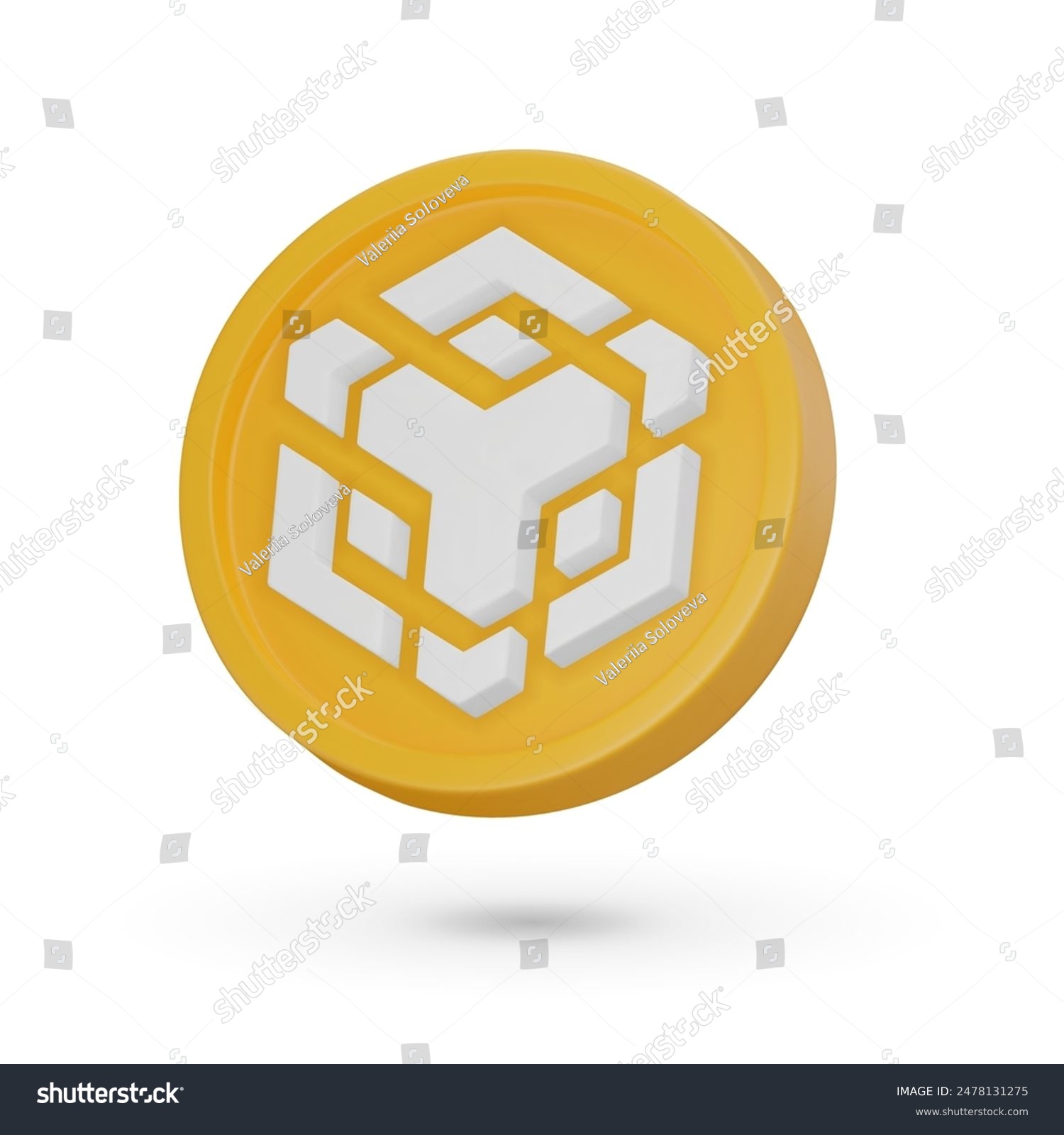 3D Coin Cryptocurrency Symbol Binance BNB 3D Royalty Free Stock