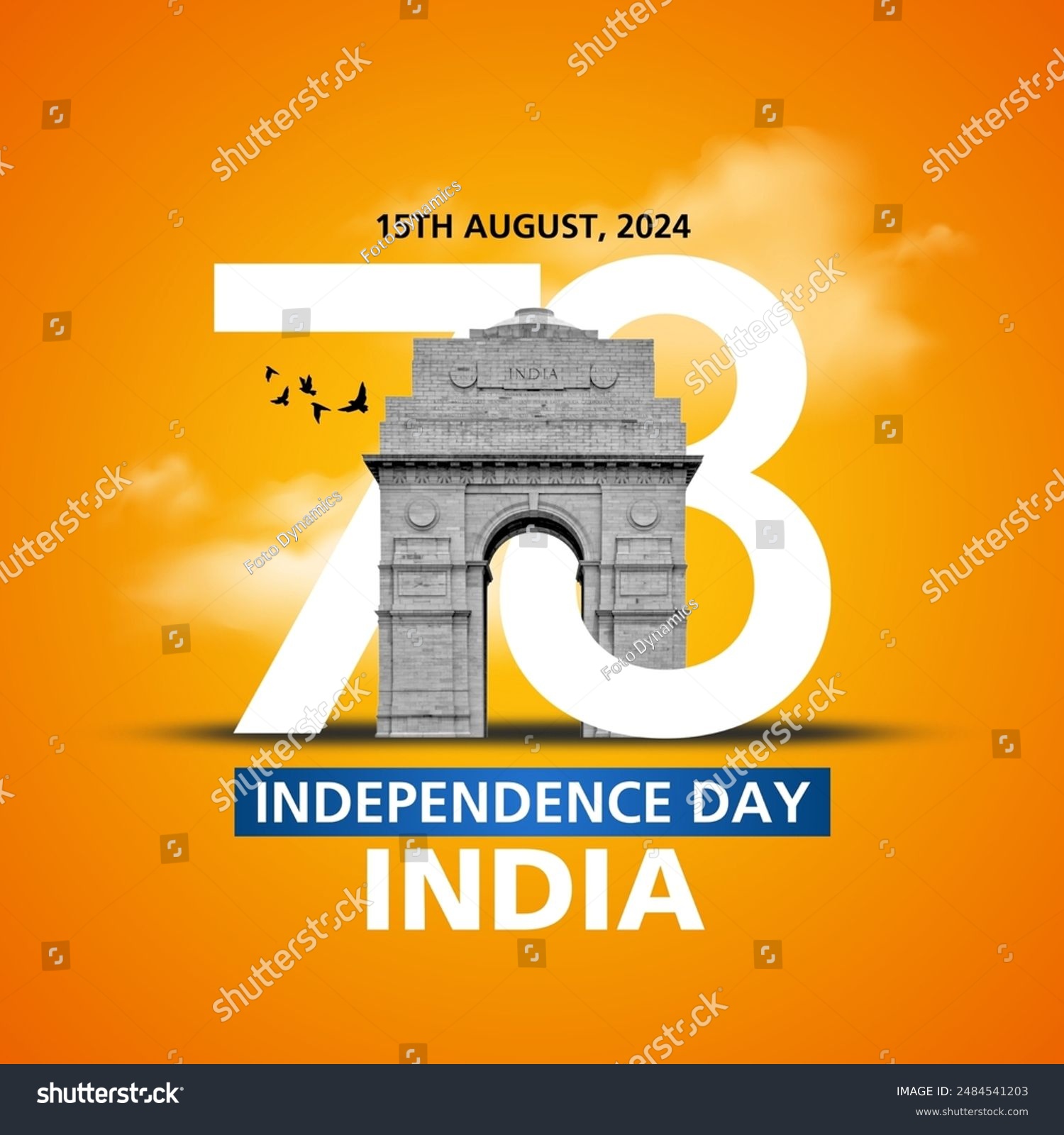 Happy 78th Independence Day Of India Creative Royalty Free Stock