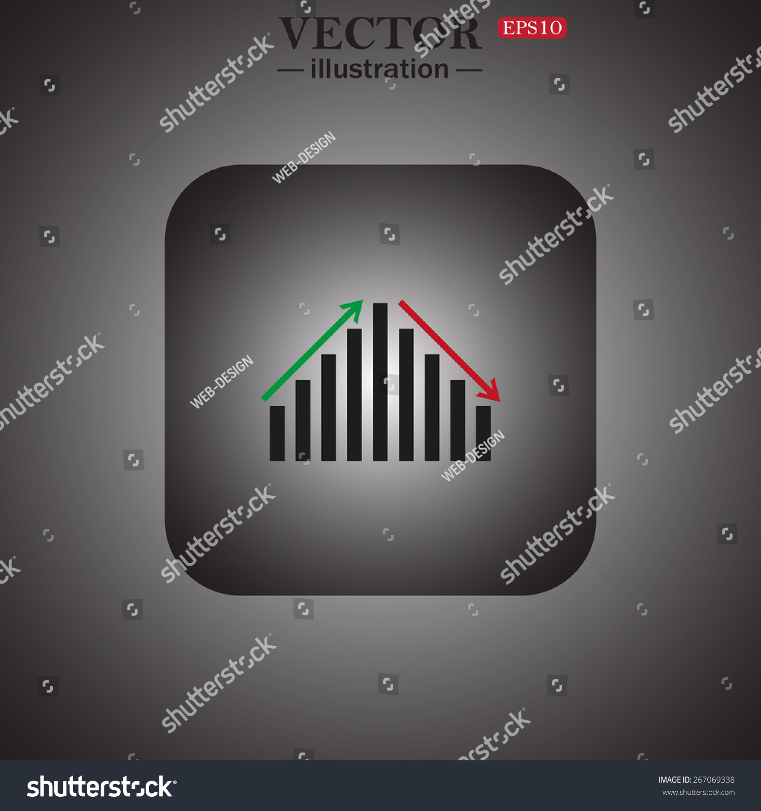 Chart With Green And Red Arrows Web Icon Royalty Free Stock Vector