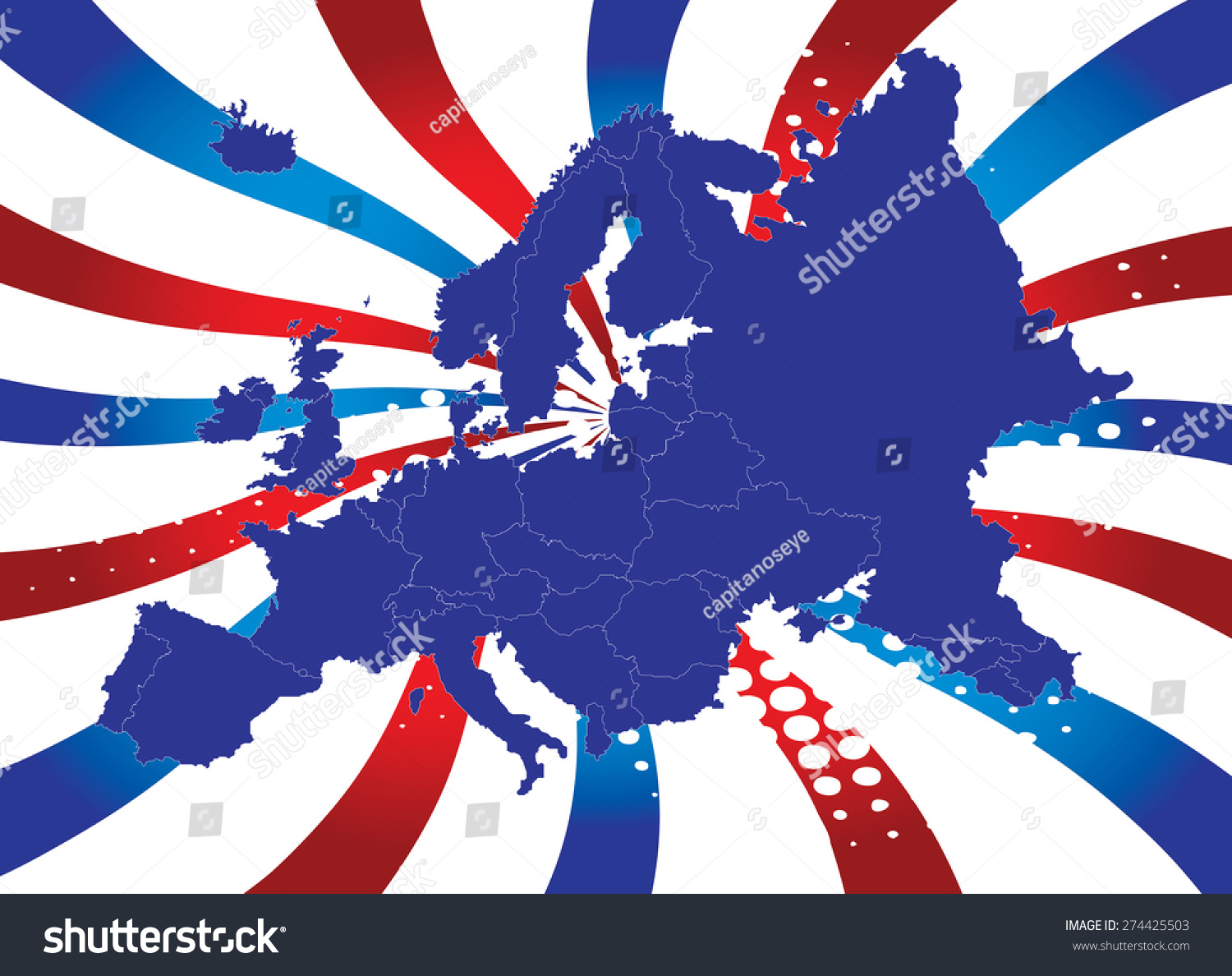 Europe Map With High Detail And Captivating Royalty Free Stock Vector