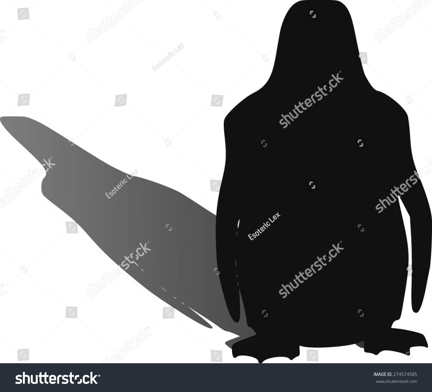 Vector Pinguin Silhouette Isolated On White Royalty Free Stock Vector