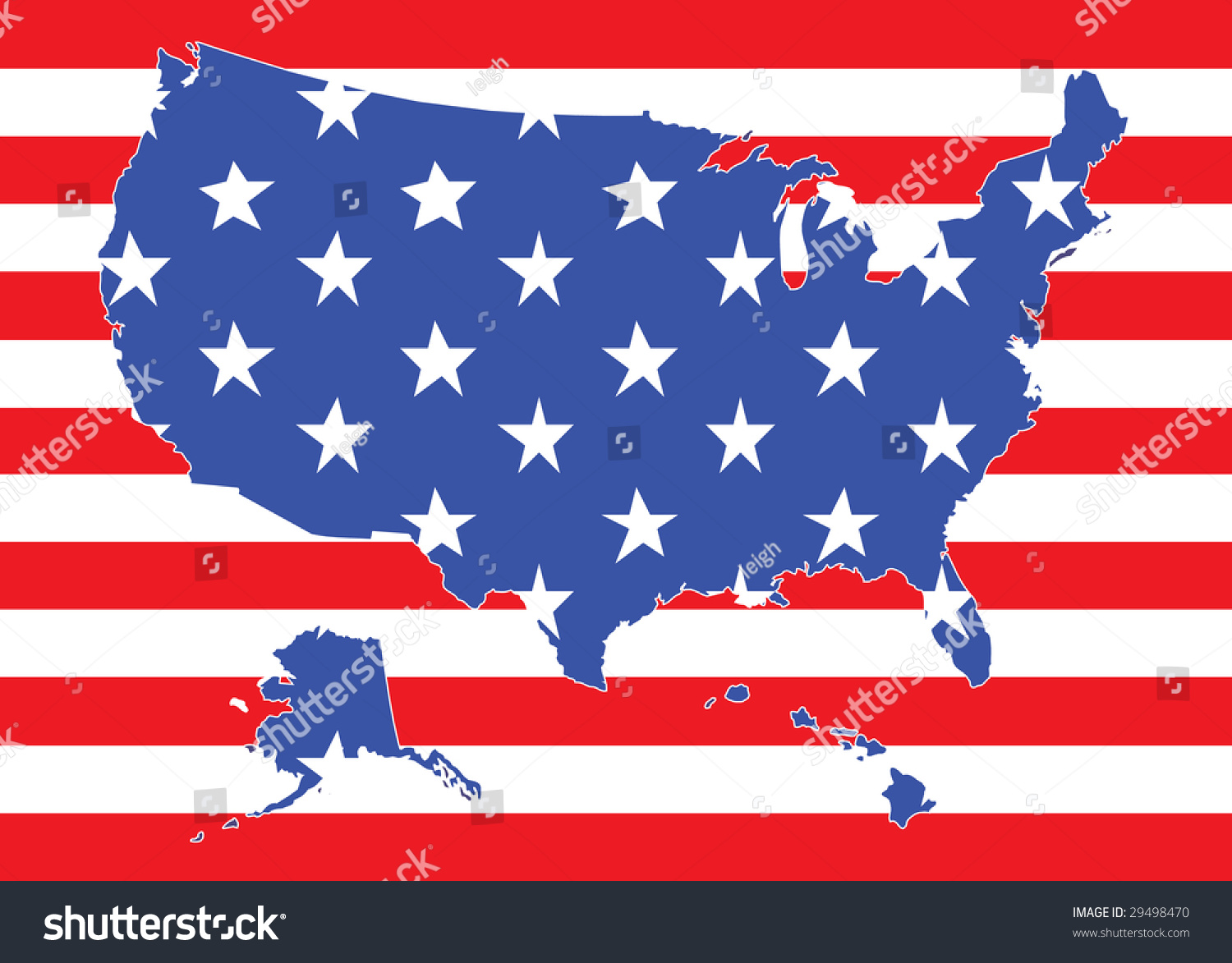 Map Of Us With Flag Royalty Free Stock Vector Avopix