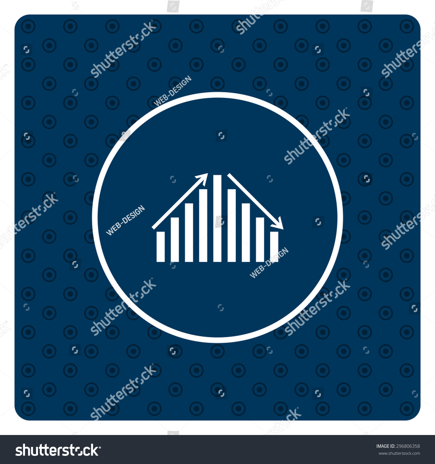 Chart With Green And Red Arrows Icon Vector Royalty Free Stock