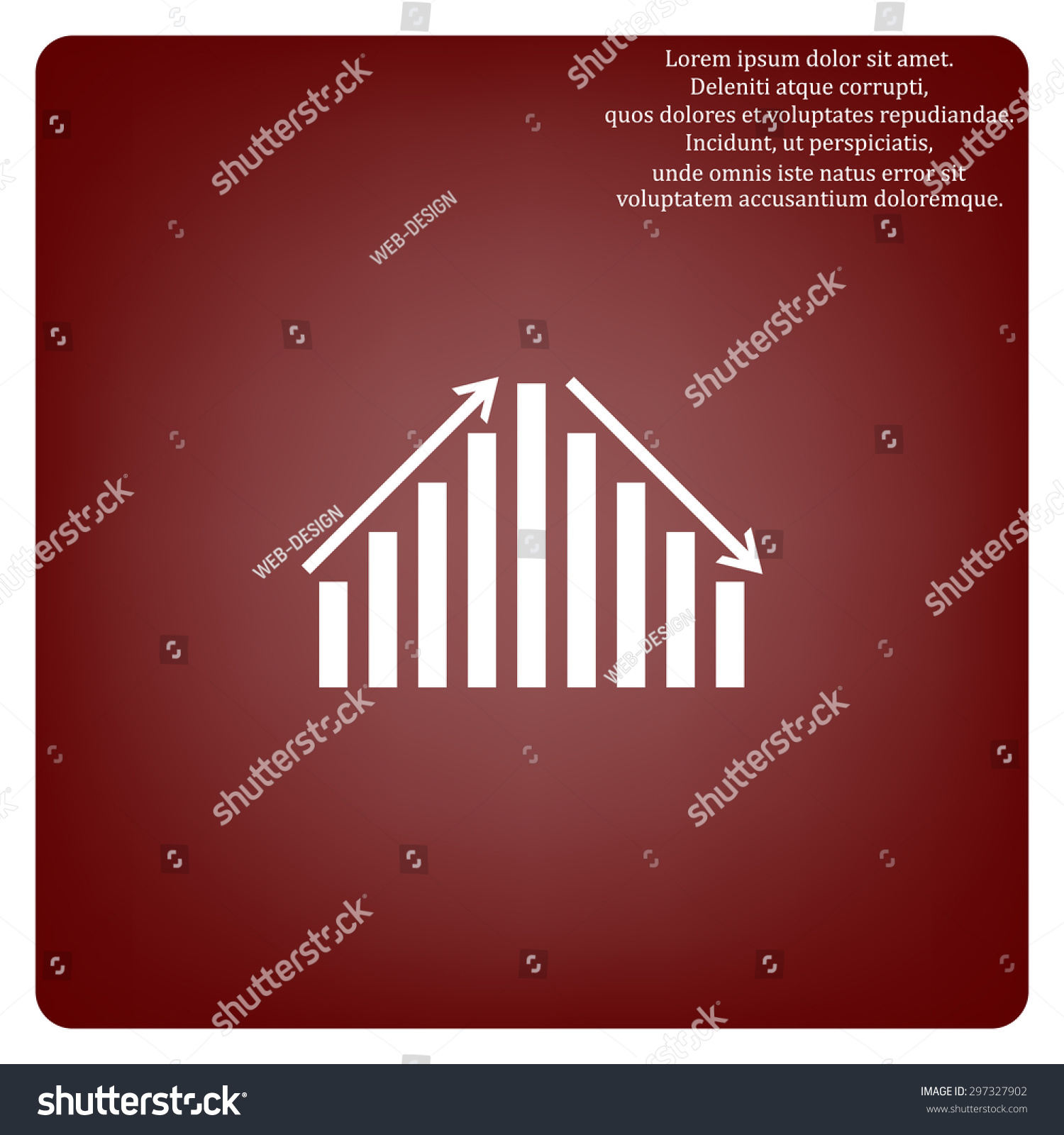 Chart With Green And Red Arrows Icon Vector Royalty Free Stock