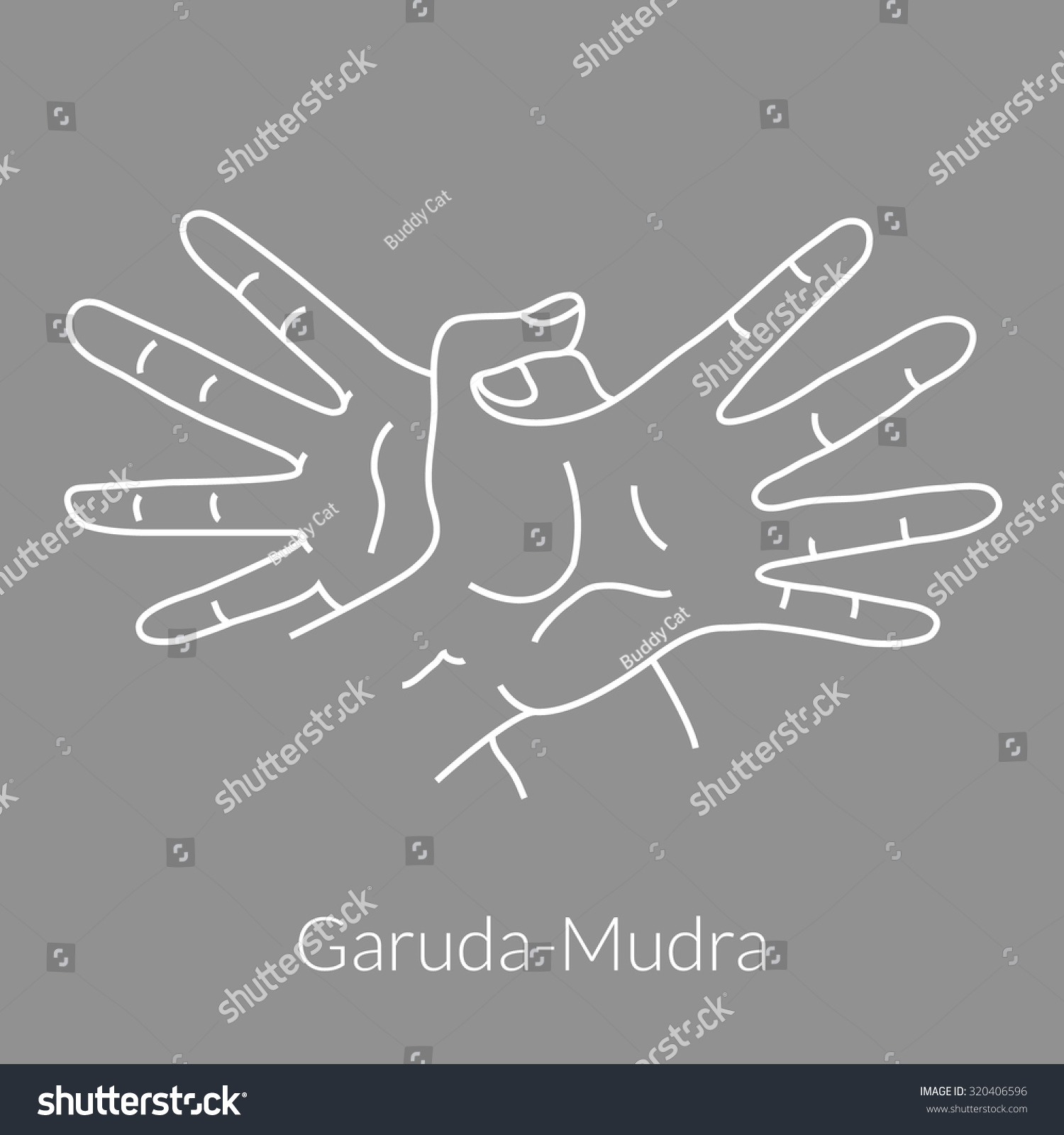 Hand In Yoga Mudra Garuda Mudra Vector Royalty Free Stock Vector