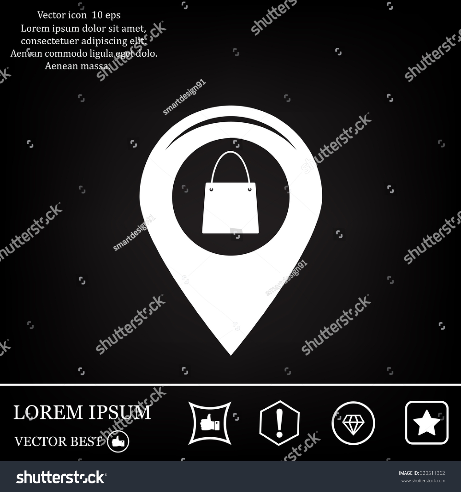 Map Pointer With A Shopping Cart Symbol Royalty Free Stock Vector