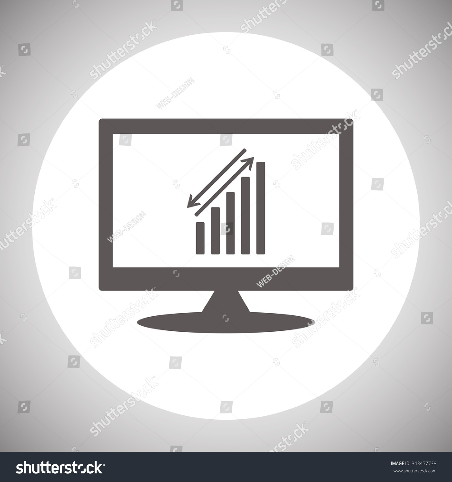 Chart With Green And Red Arrows Icon Vector Royalty Free Stock