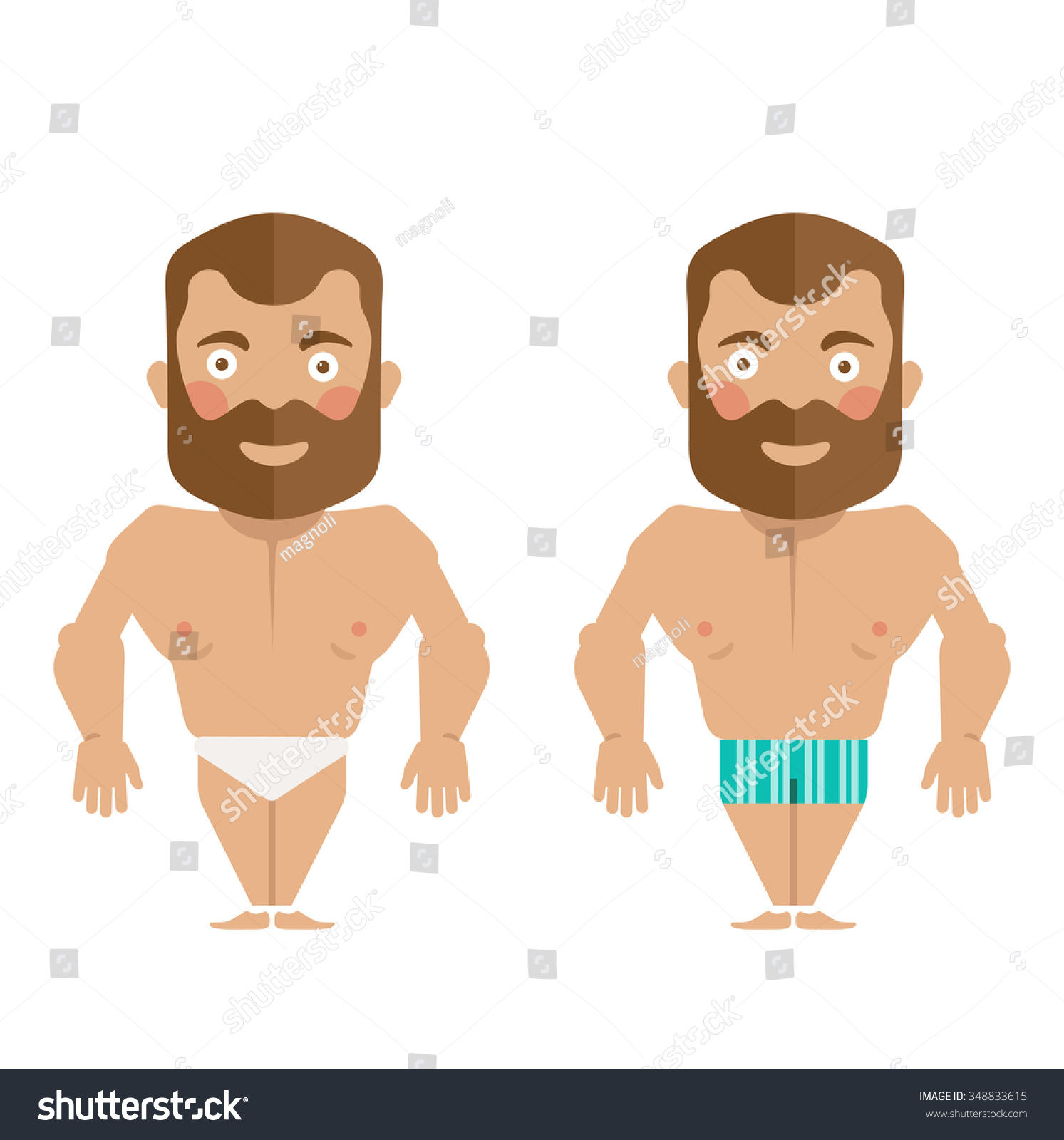 Man Naked Flat Character In Uderwear Royalty Free Stock Vector