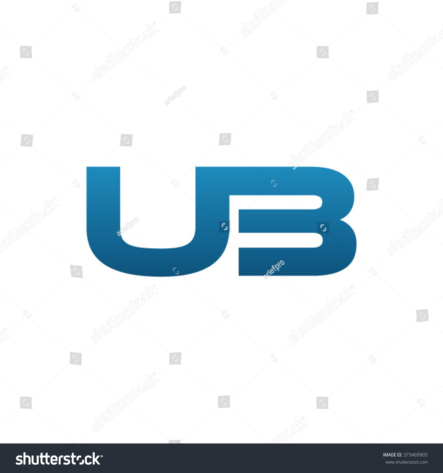 UB Company Linked Letter Logo Blue Royalty Free Stock Vector