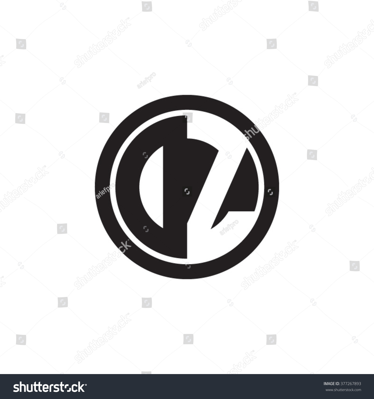 Dz Initial Letters Circle Monogram Logo Royalty Free Stock Vector