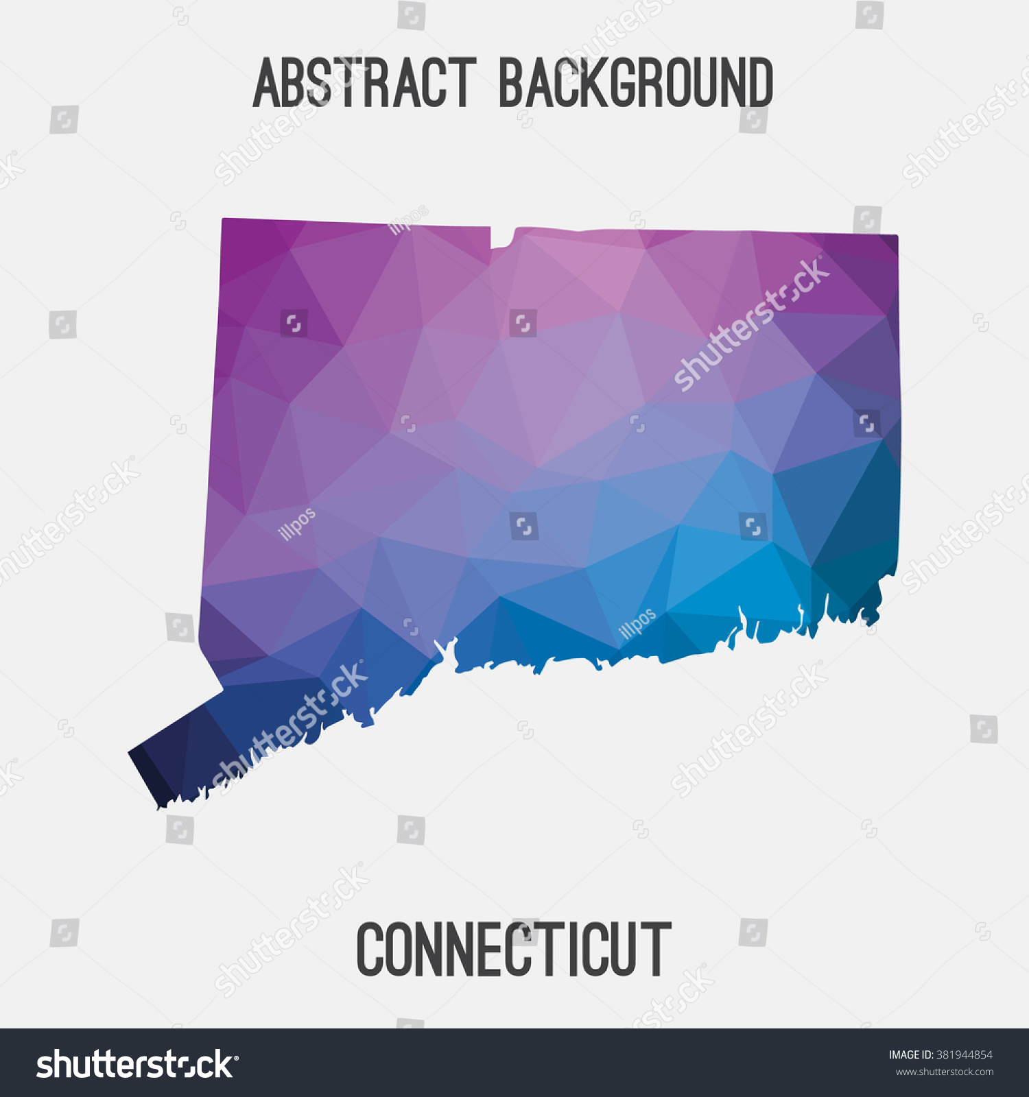 Connecticut State Map In Geometric Polygonal Royalty Free Stock