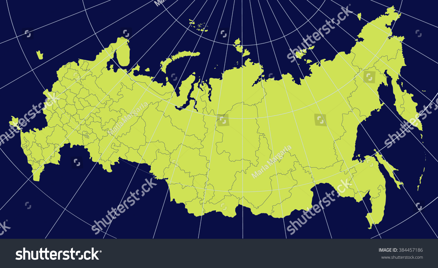 Detailed Map Of Russia With Regions Royalty Free Stock Vector