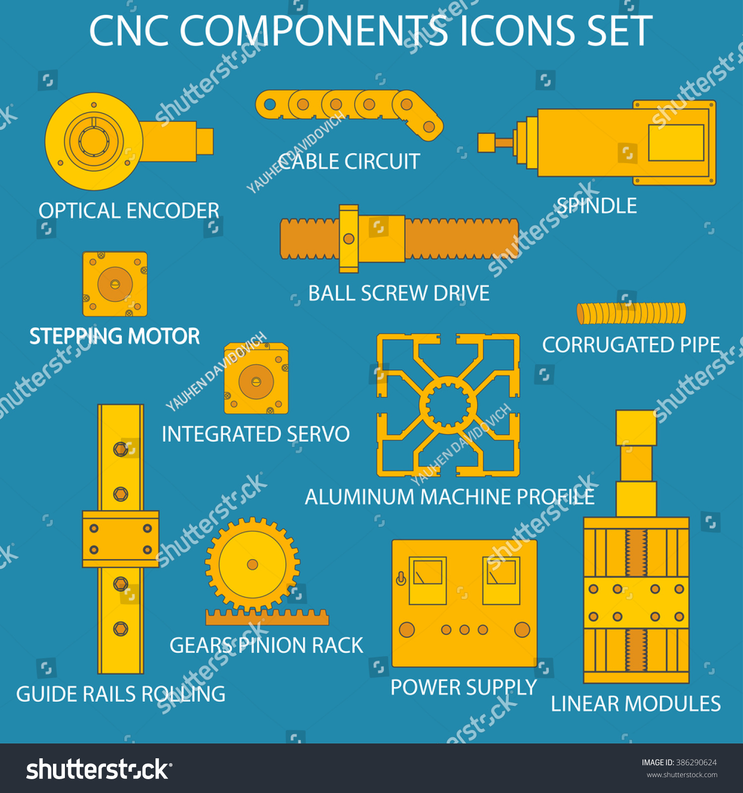 Computer Numerical Control Cnc Milling Royalty Free Stock Vector