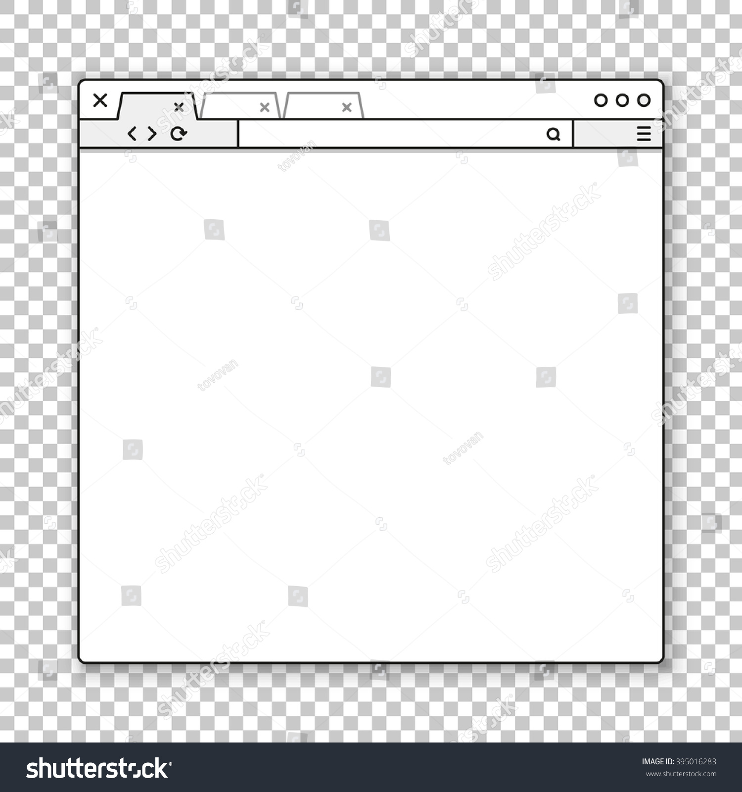 Opened Browser Window Template Past Your Royalty Free Stock Vector