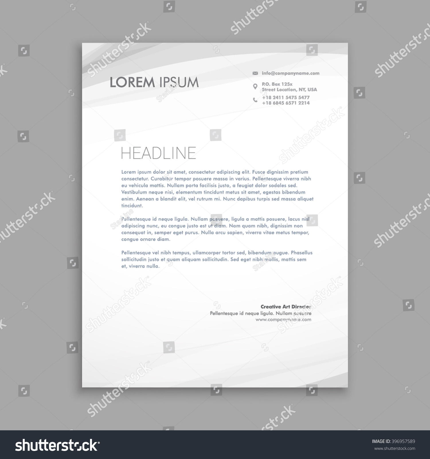 Clean Minimal Letterhead Design Royalty Free Stock Vector