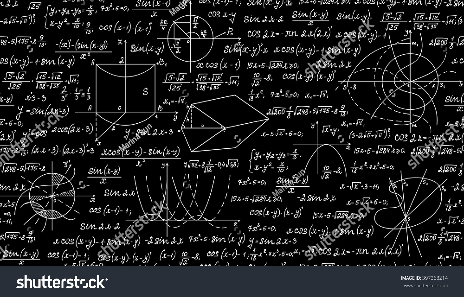 Mathematical Vector Seamless Pattern With Royalty Free Stock Vector