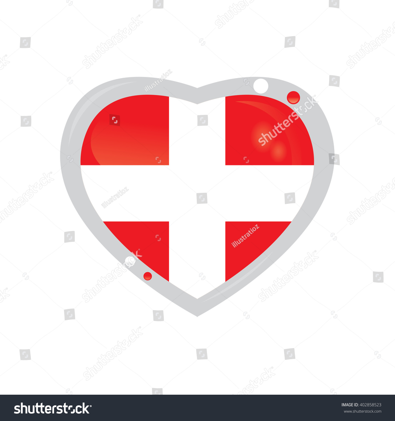 Isolated Heart Shape With The Flag Of Royalty Free Stock Vector