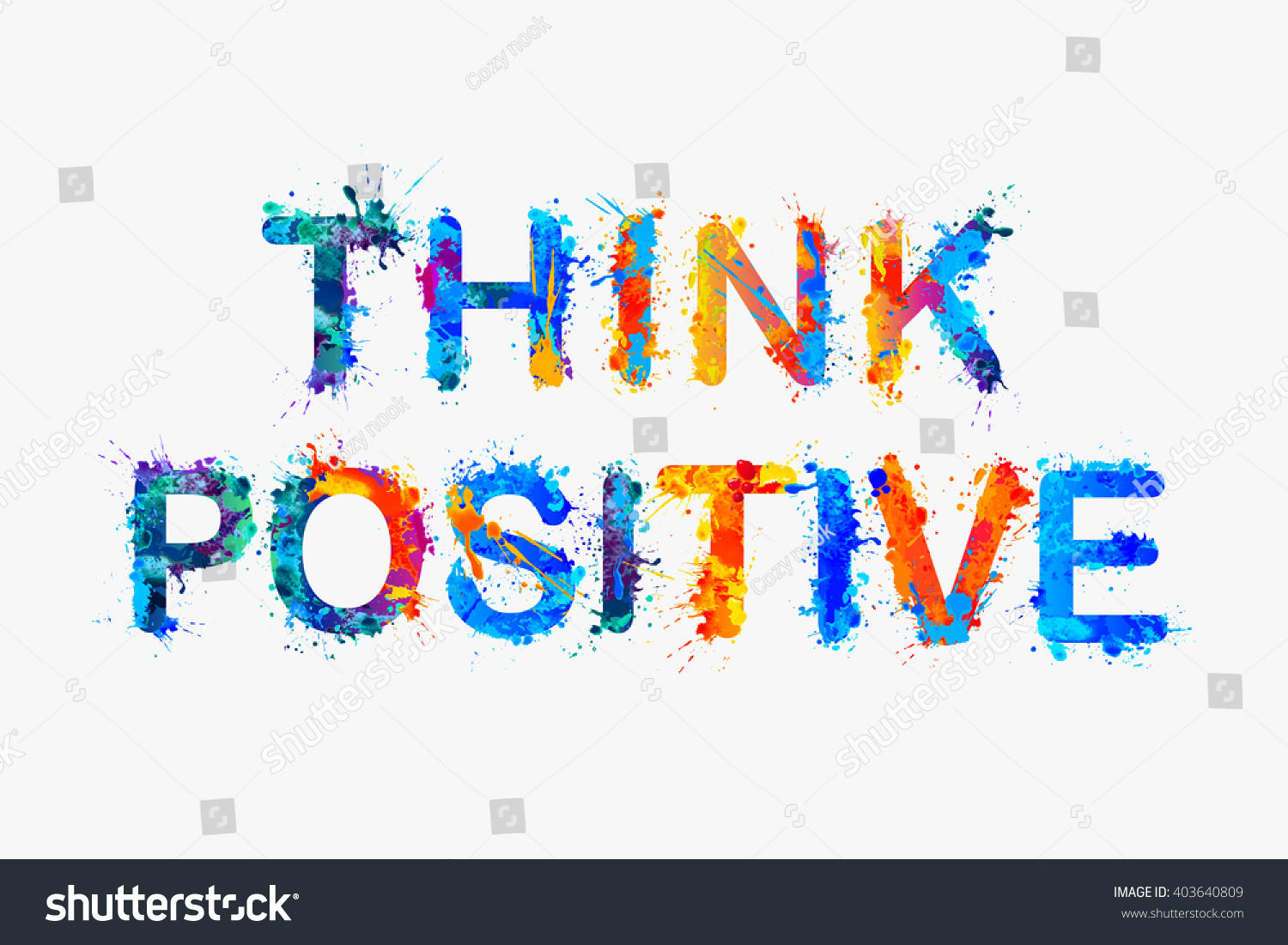 Think Positive Motivation Inscription Of Splash Royalty Free Stock