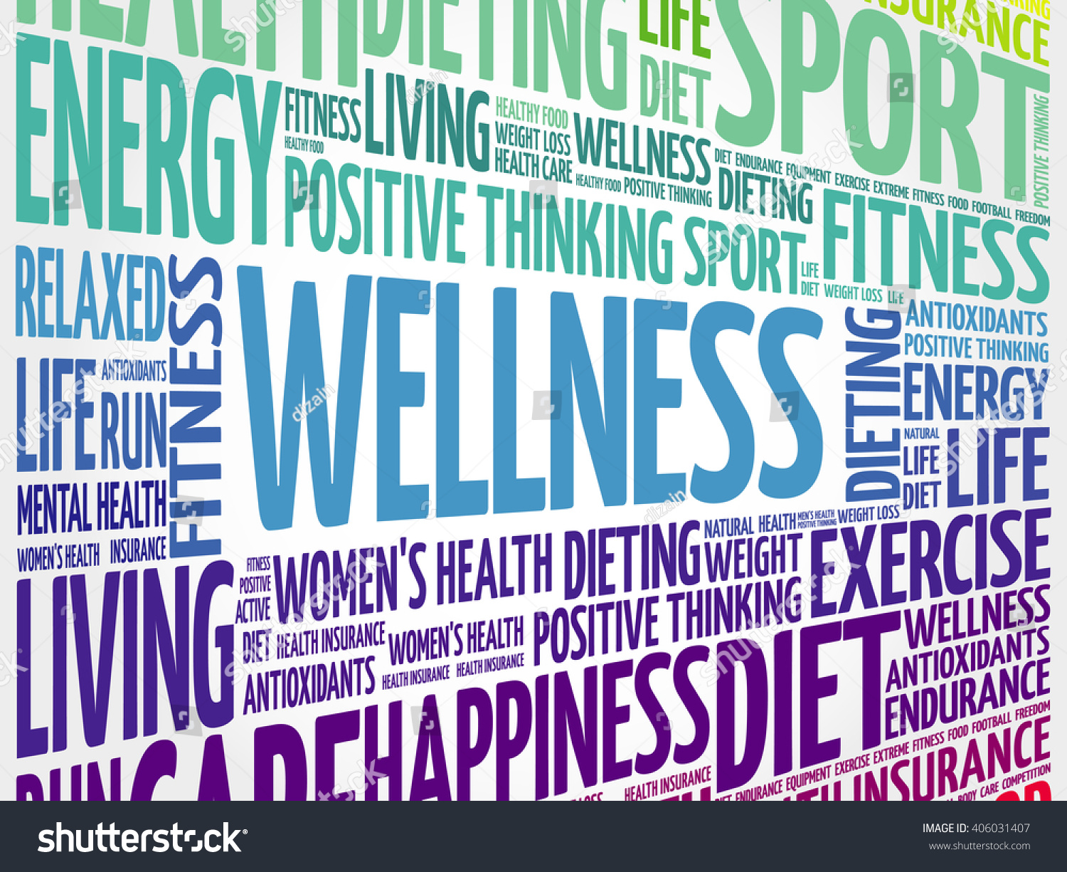 Wellness Word Cloud Fitness Sport Health Royalty Free Stock Vector