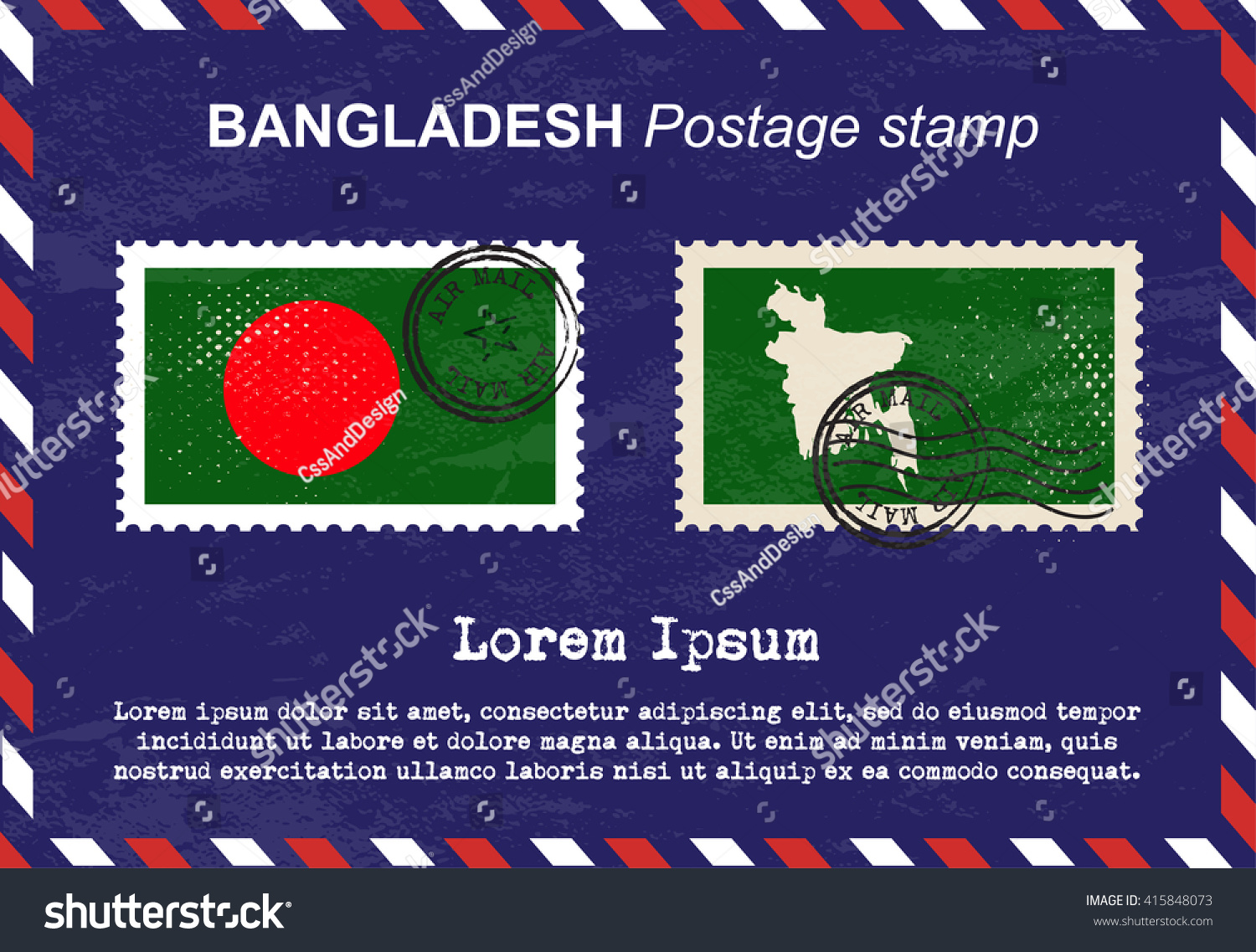 Bangladesh Postage Stamp Postage Stamp Vintage Royalty Free Stock