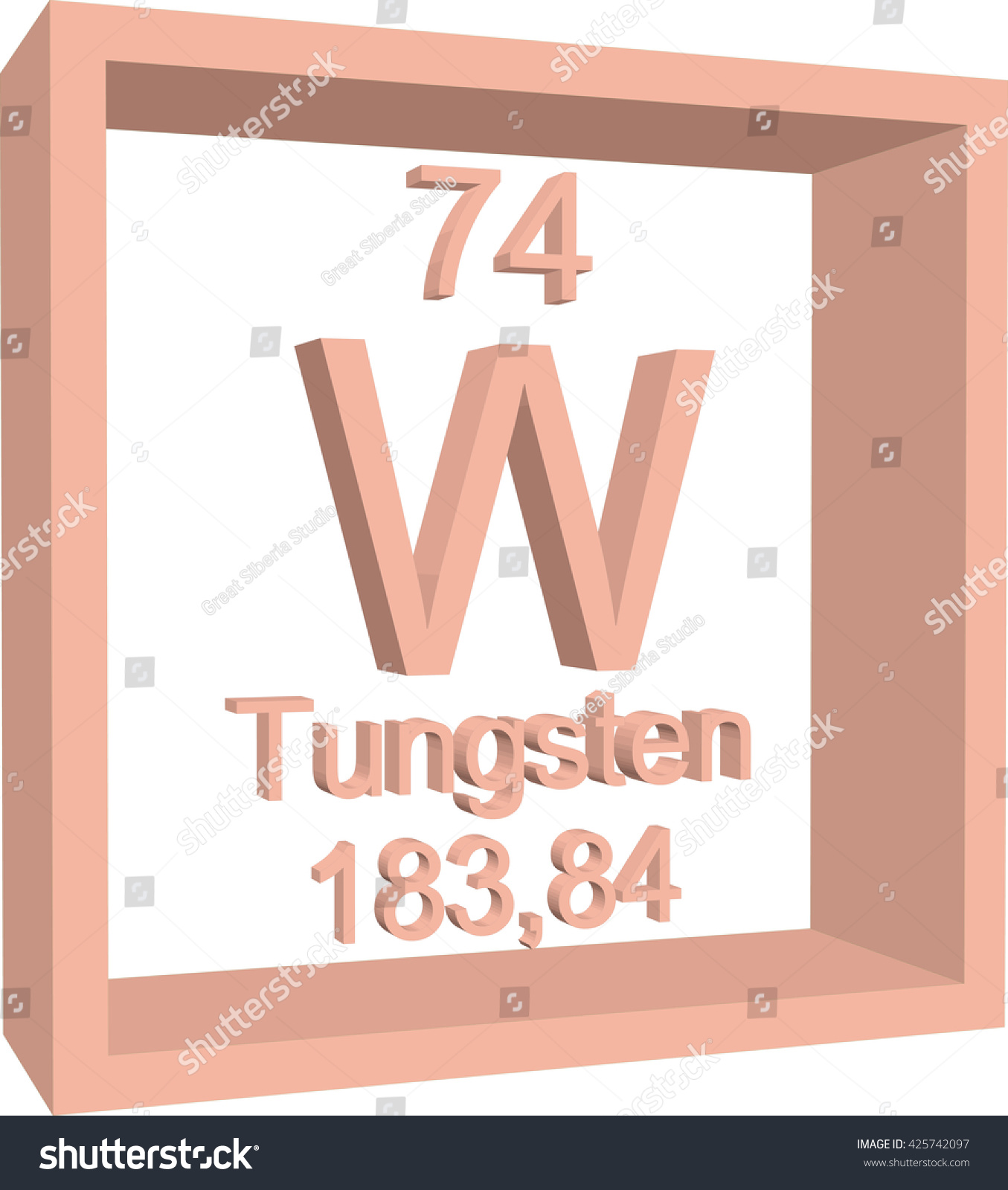 Periodic Table Of Elements Tungsten Royalty Free Stock Vector