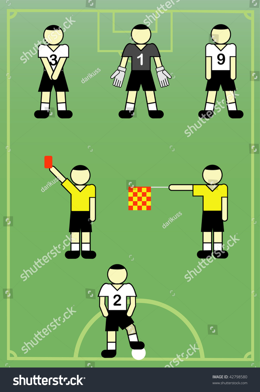 Soccer Players And Referees Vector Royalty Free Stock Vector