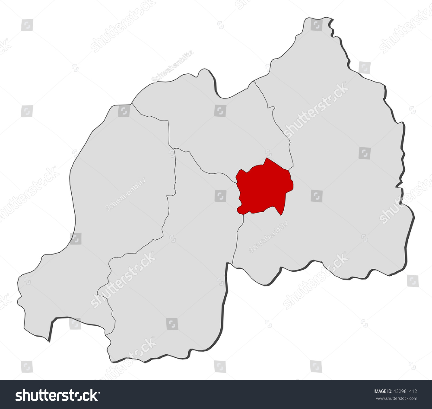 Map Rwanda Kigali Royalty Free Stock Vector Avopix