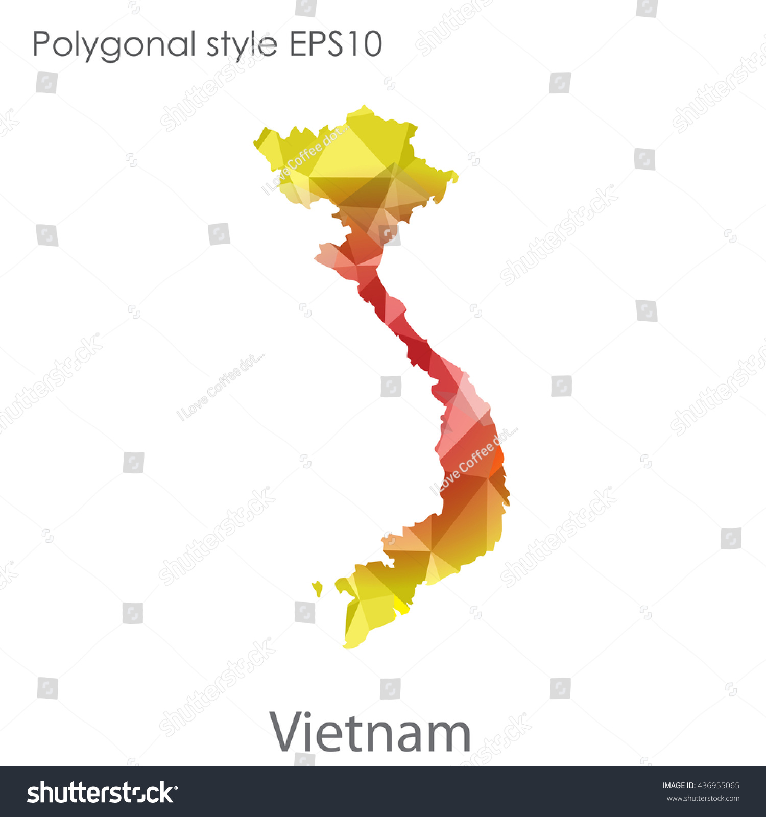 Vietnam Map In Geometric Polygonal Style Royalty Free Stock Vector