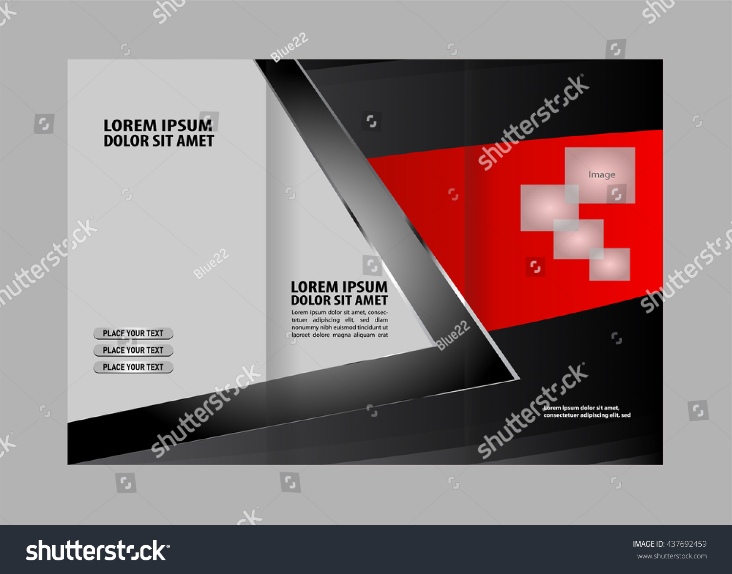 Vector Red And Black Tri Fold Brochure Design Royalty Free Stock