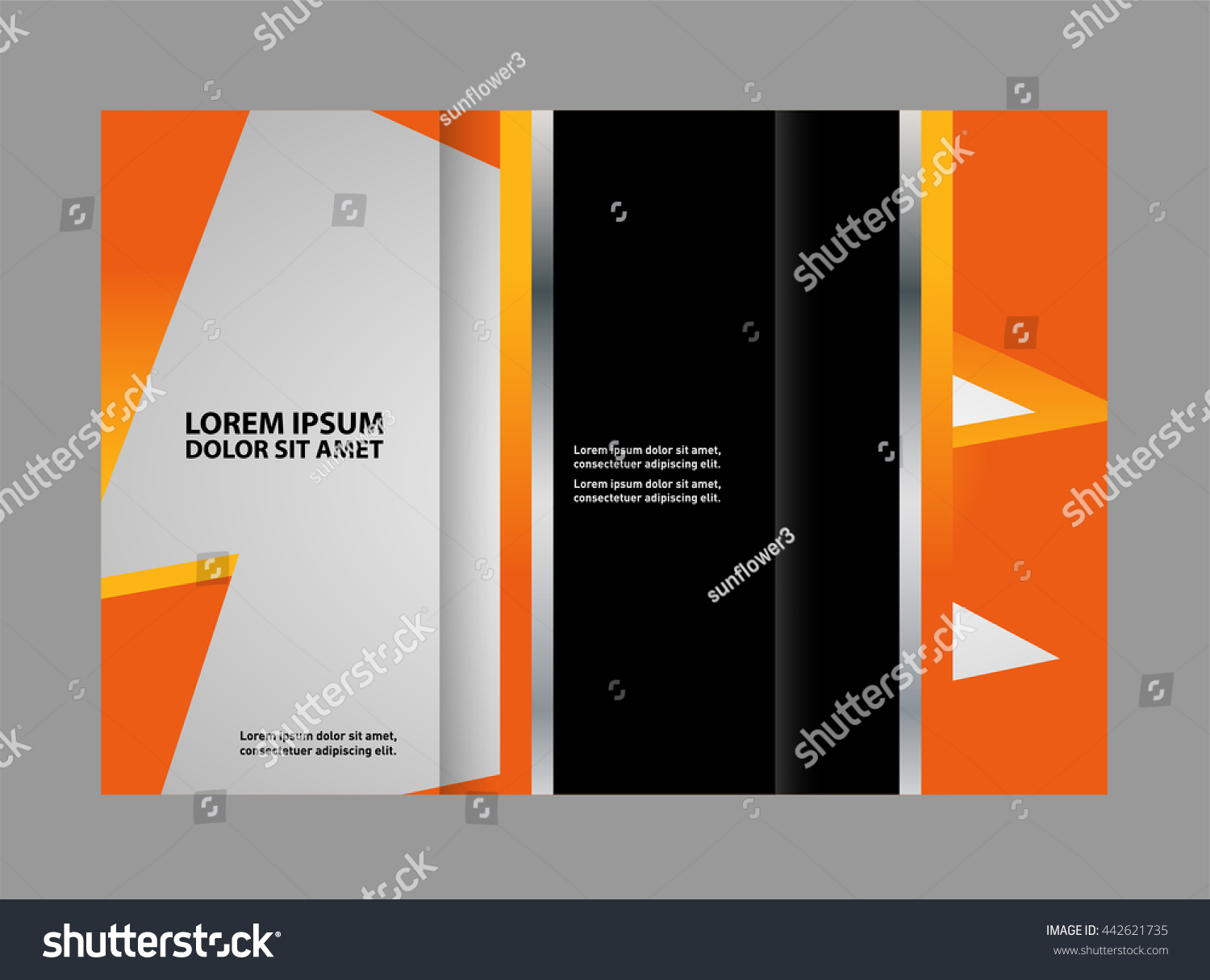 Vector Red And Black Tri Fold Brochure Design Royalty Free Stock