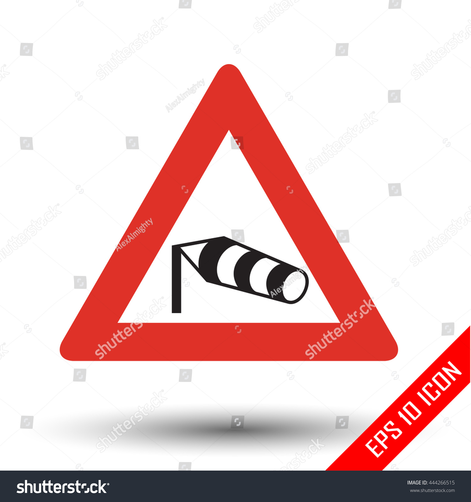 Sign Warning About Cross Wind From The Left Icon Royalty Free Stock