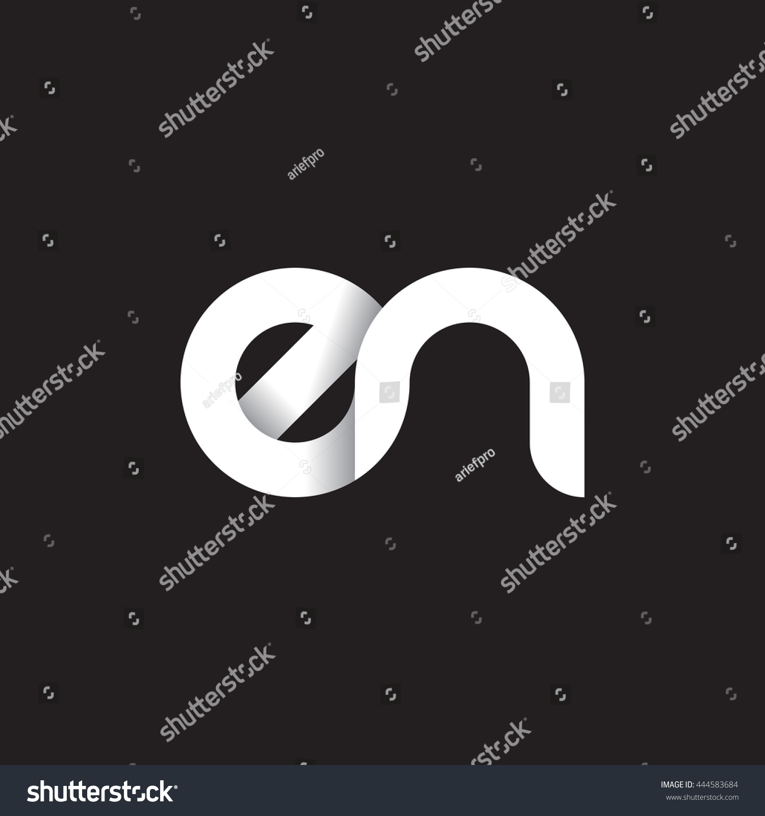 Initial Letter En Modern Linked Circle Round Royalty Free Stock