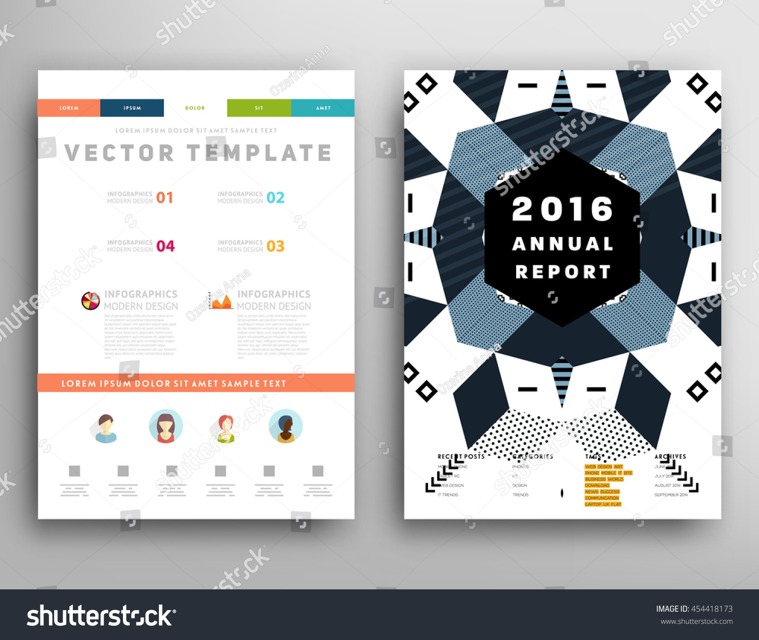 Annual Report Brochure Template Leaflet Cover Royalty Free Stock Vector Avopix