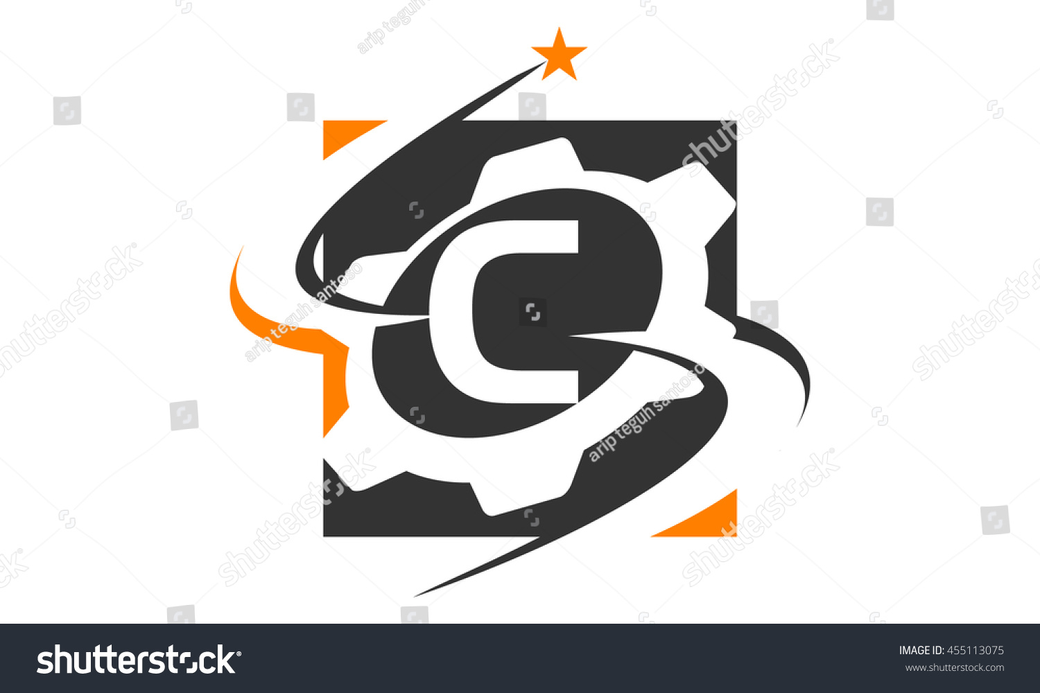 Gear Solution Logo Letter C Royalty Free Stock Vector