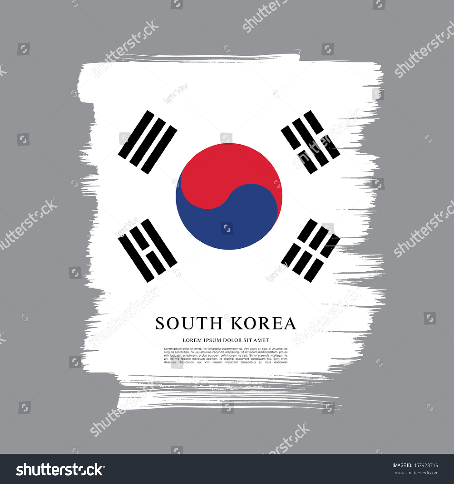 South Korean Flag Made In Brush Stroke Royalty Free Stock Vector Avopix