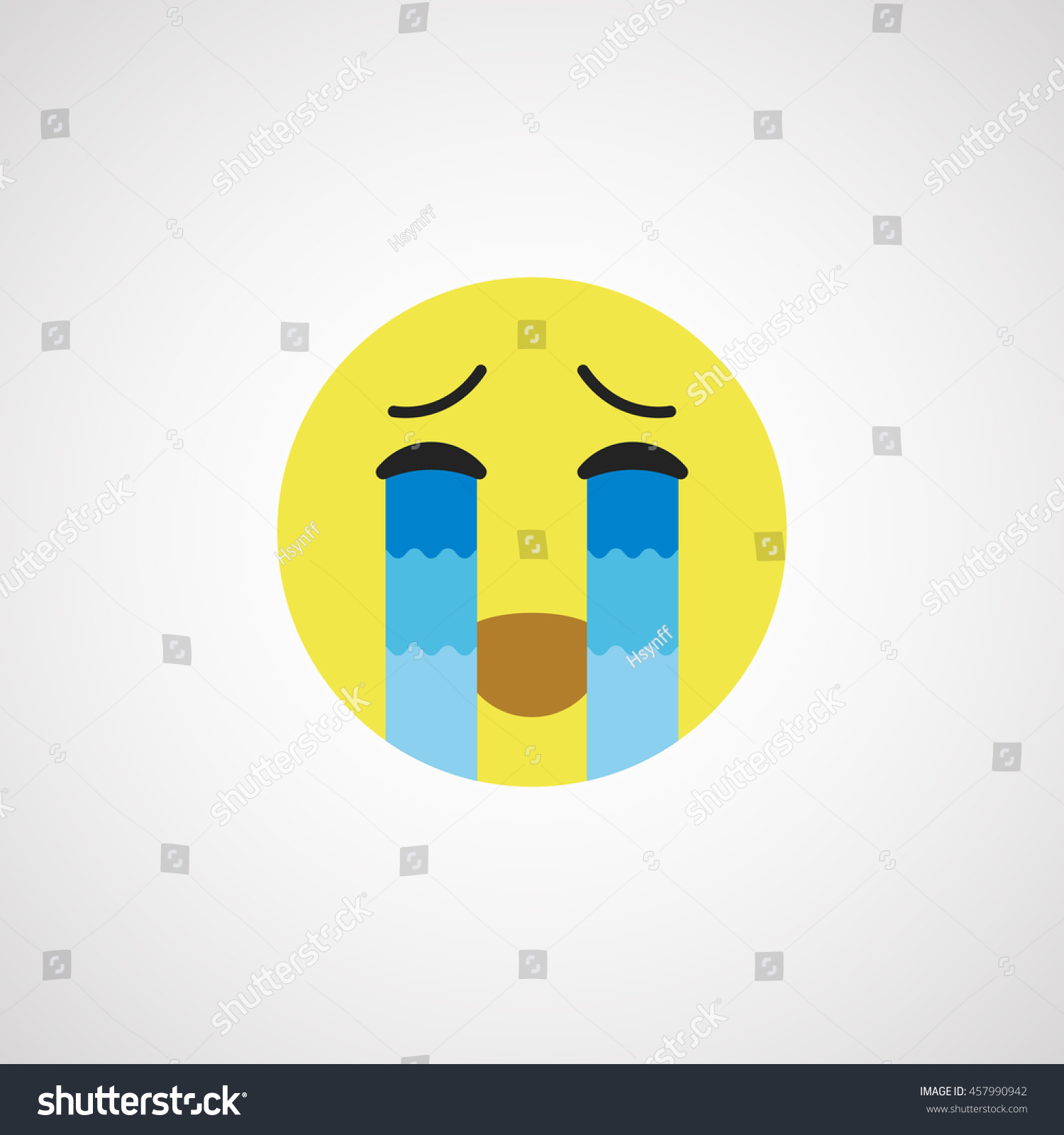 Crying Smiley Loudly Crying Face Emoji Royalty Free Stock Vector