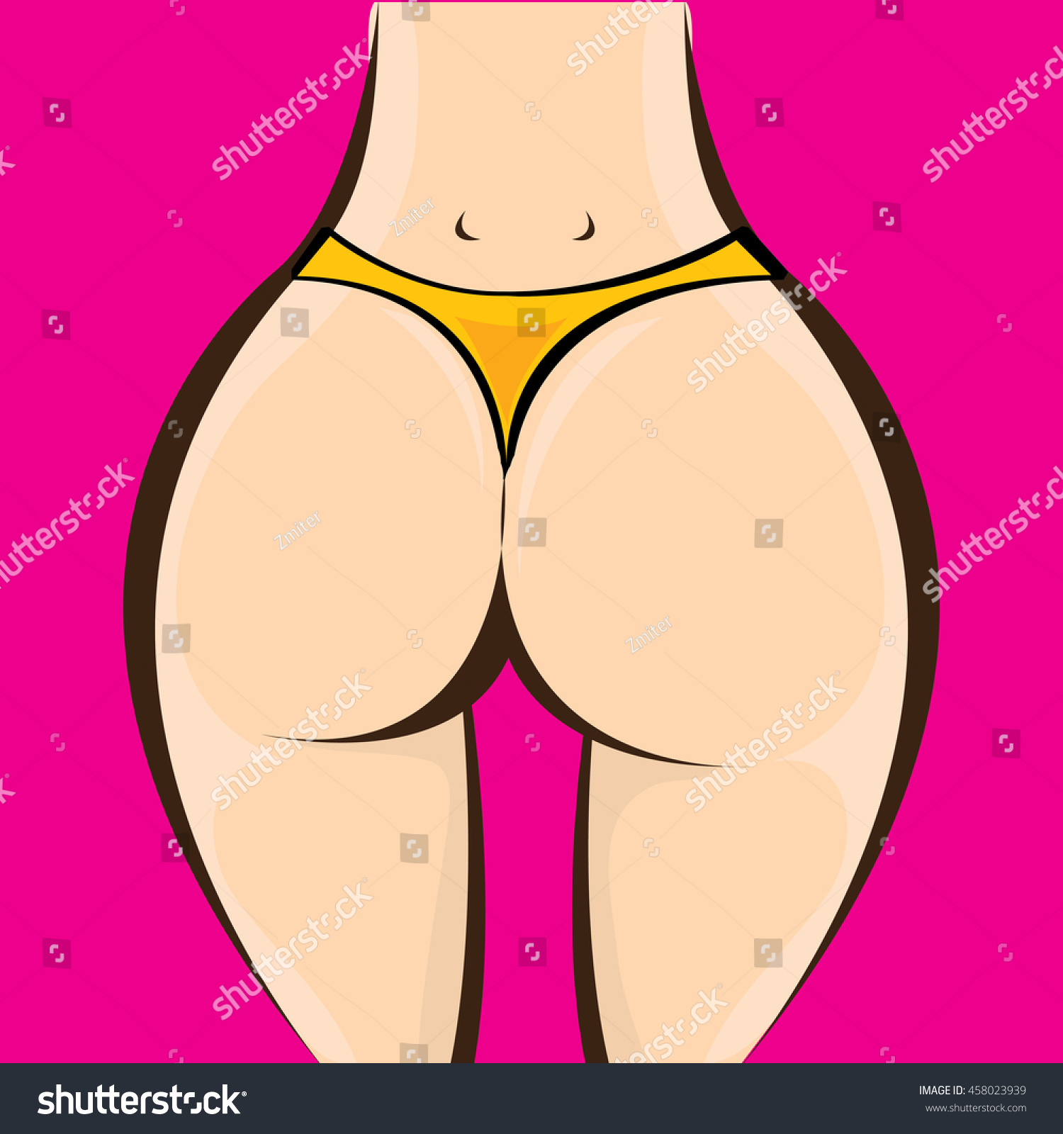 Sexy Woman Big Booty Vector Ass Girl In A Pink Royalty Free Stock