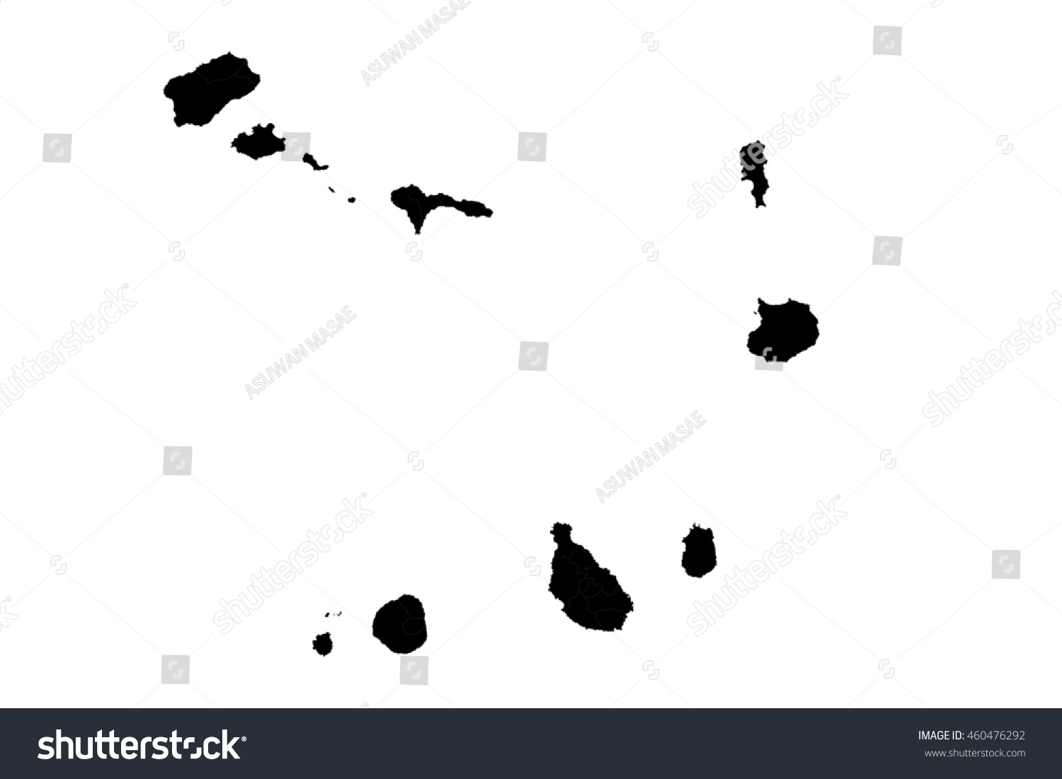 High Detailed Vector Map Cape Verde Royalty Free Stock Vector