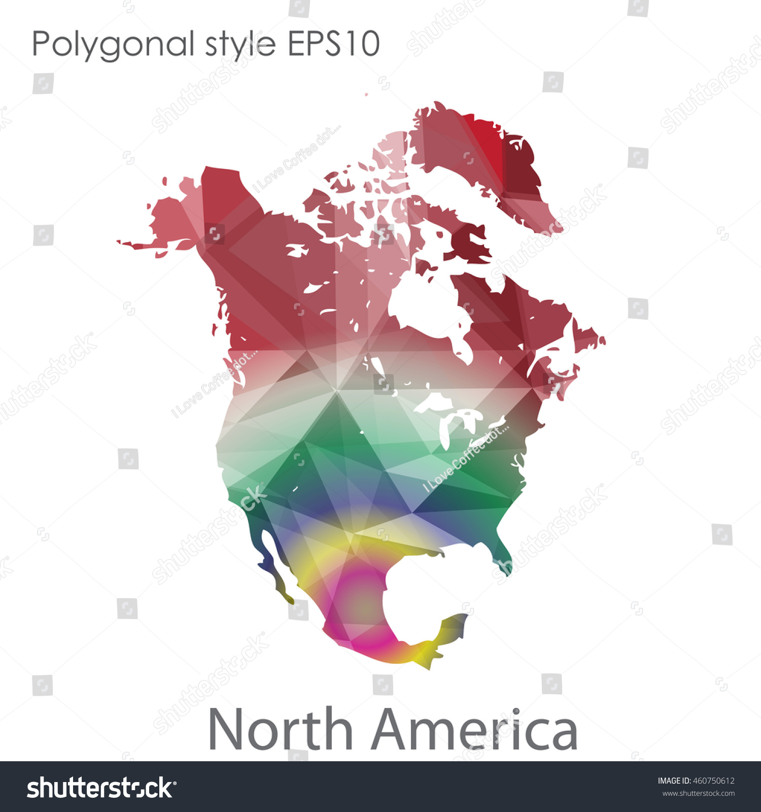 North America Map In Geometric Polygonal Style Royalty Free Stock