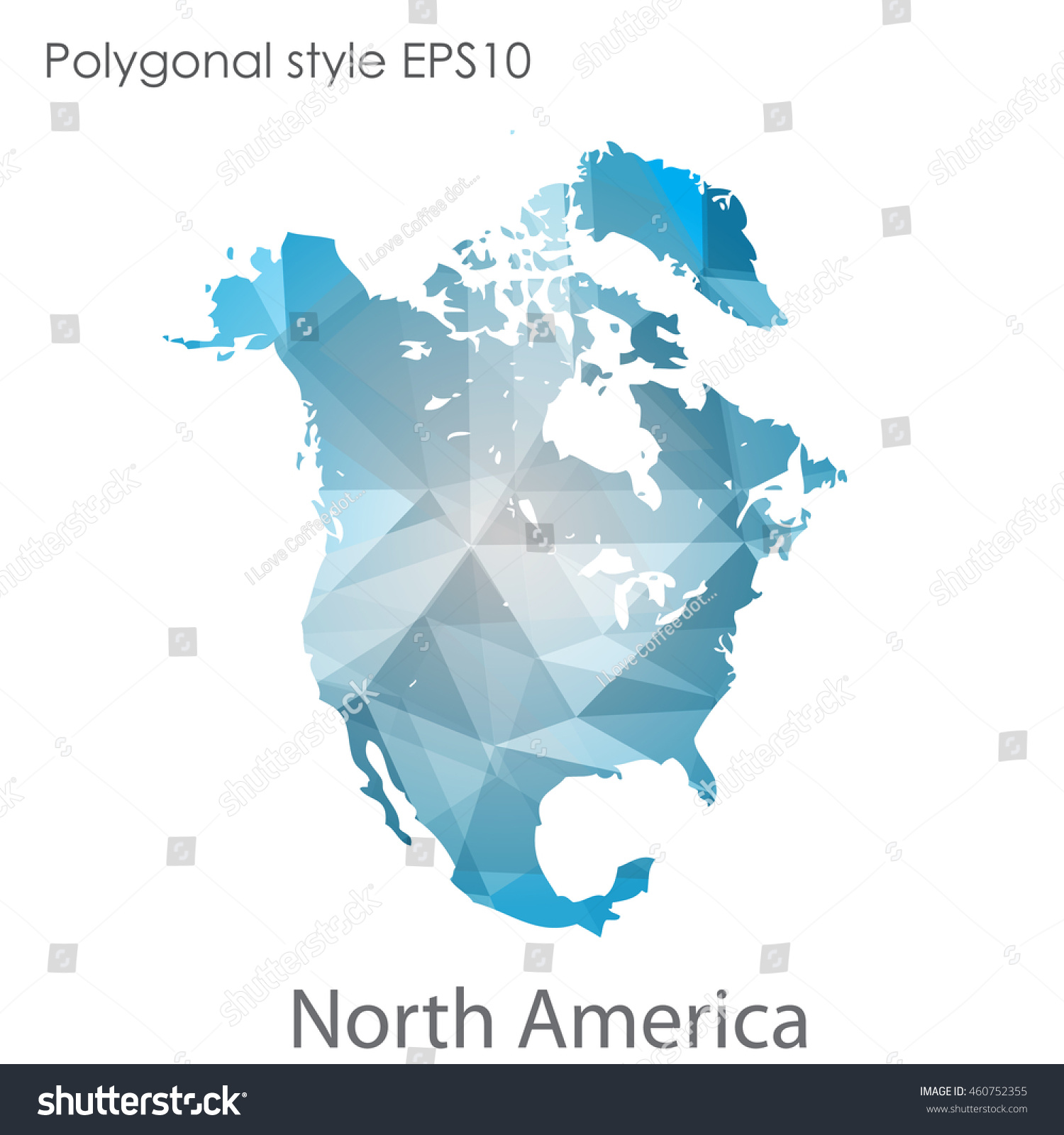 North America Map In Geometric Polygonal Style Royalty Free Stock