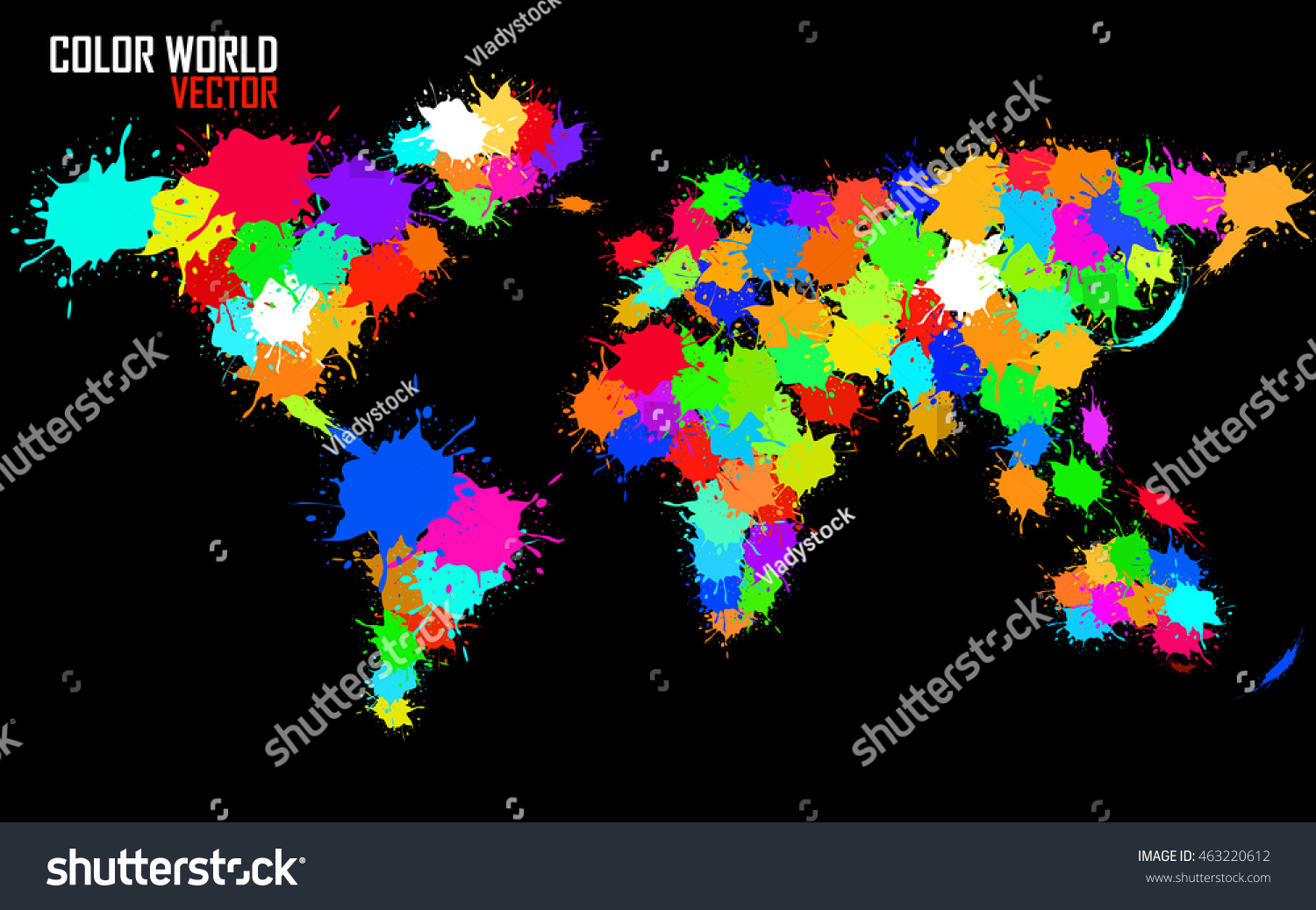 Abstract World Map Of Colorful Watercolor Paint Royalty Free Stock