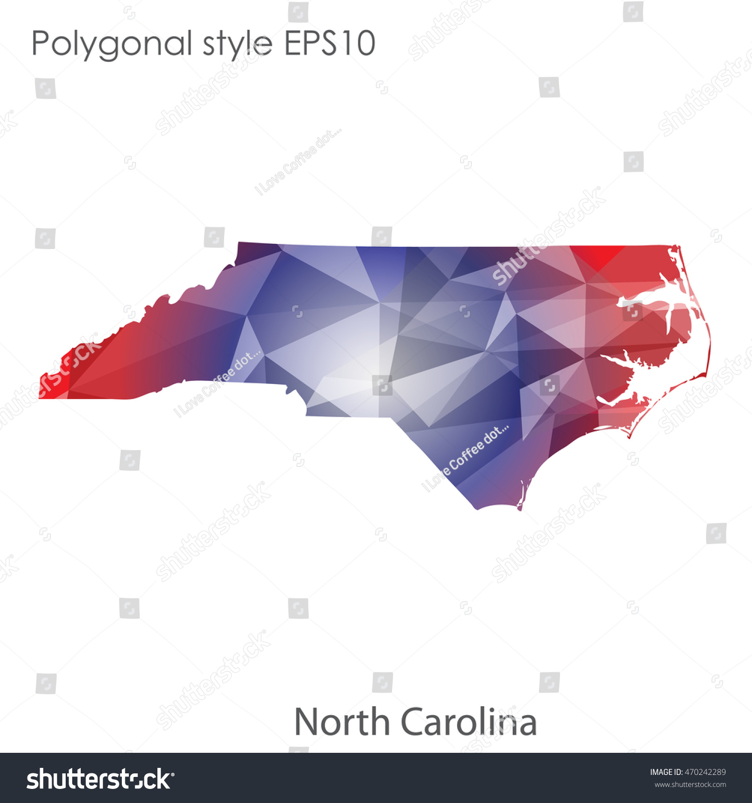 North Carolina State Map In Geometric Polygonal Royalty Free Stock