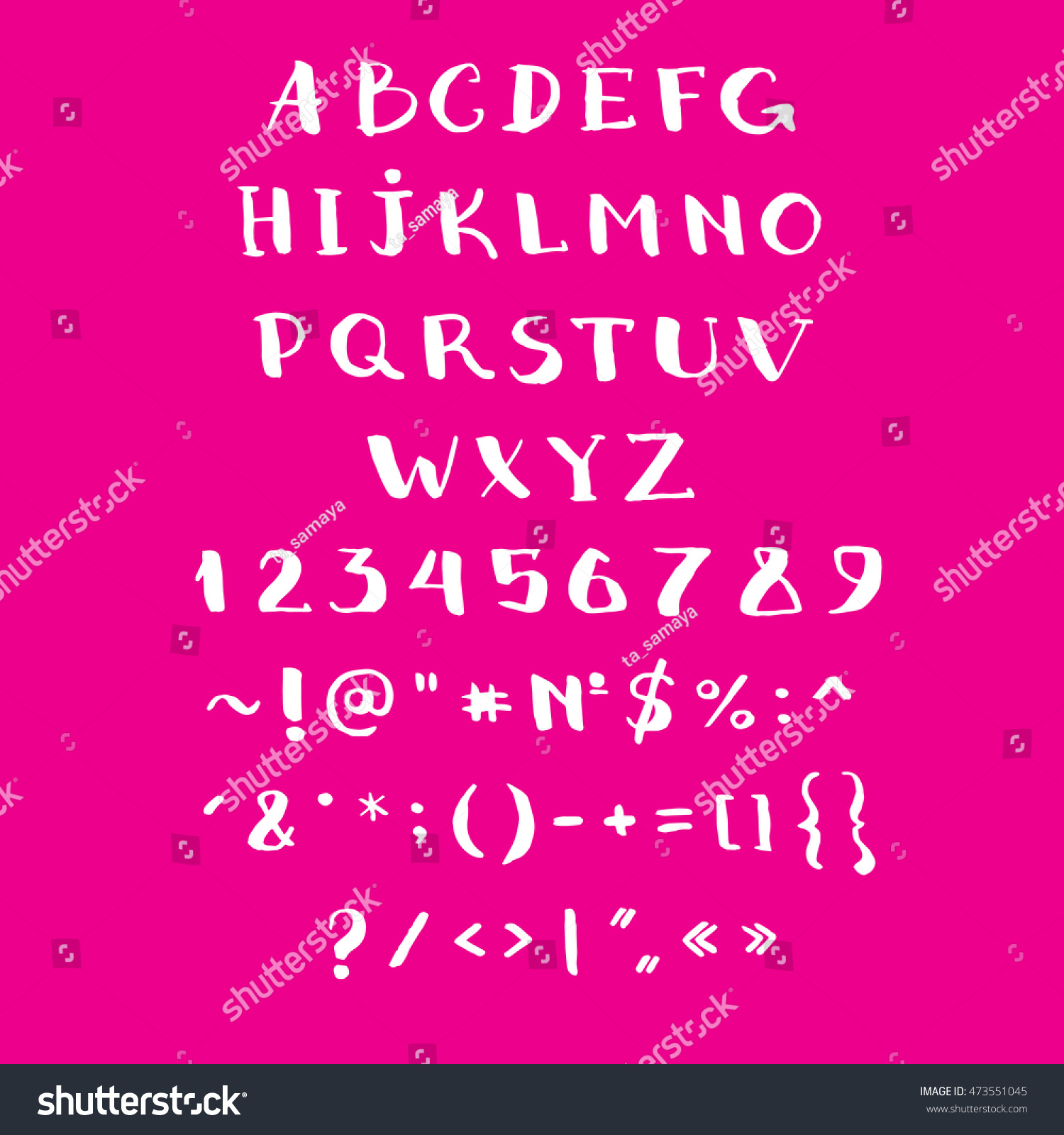 Alphabet Vector Hand Drawn With Symbols Abc Royalty Free Stock Vector