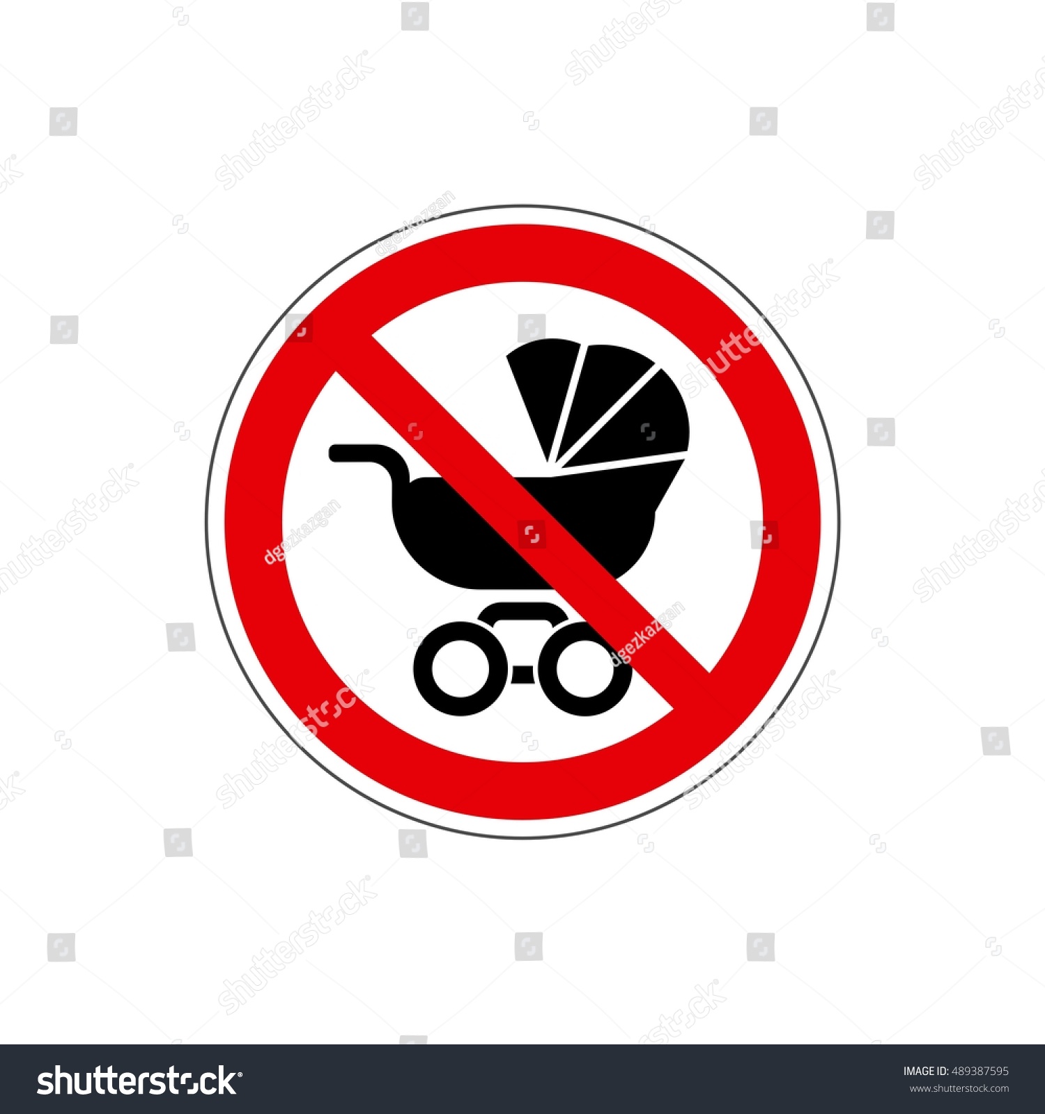 STOP No Strollers Or Pushchair Vector The Royalty Free Stock