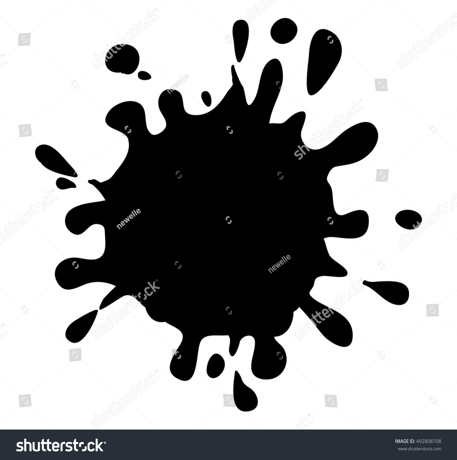 Ink Blob Blot Splash Silhouette Vector Symbol Royalty Free Stock