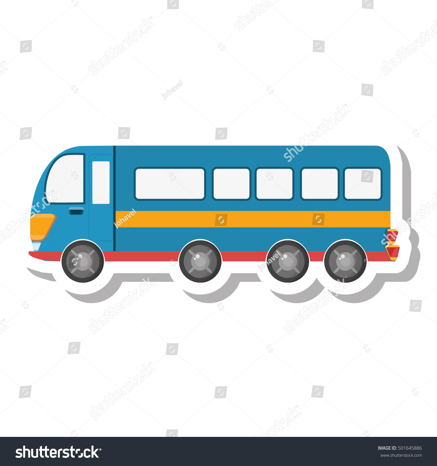 Bus Public Transport Isolated Icon Vector Royalty Free Stock Vector